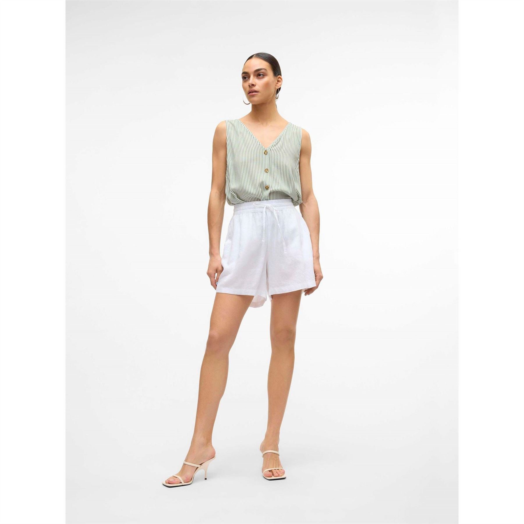 Vero Moda Linn Paperbag Bermuda Shorts with Elasticated Waistband