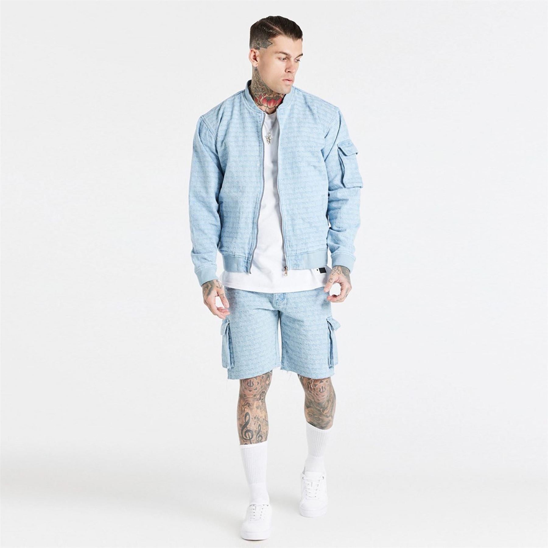 SikSilk Cargo Shorts with All Over Logo