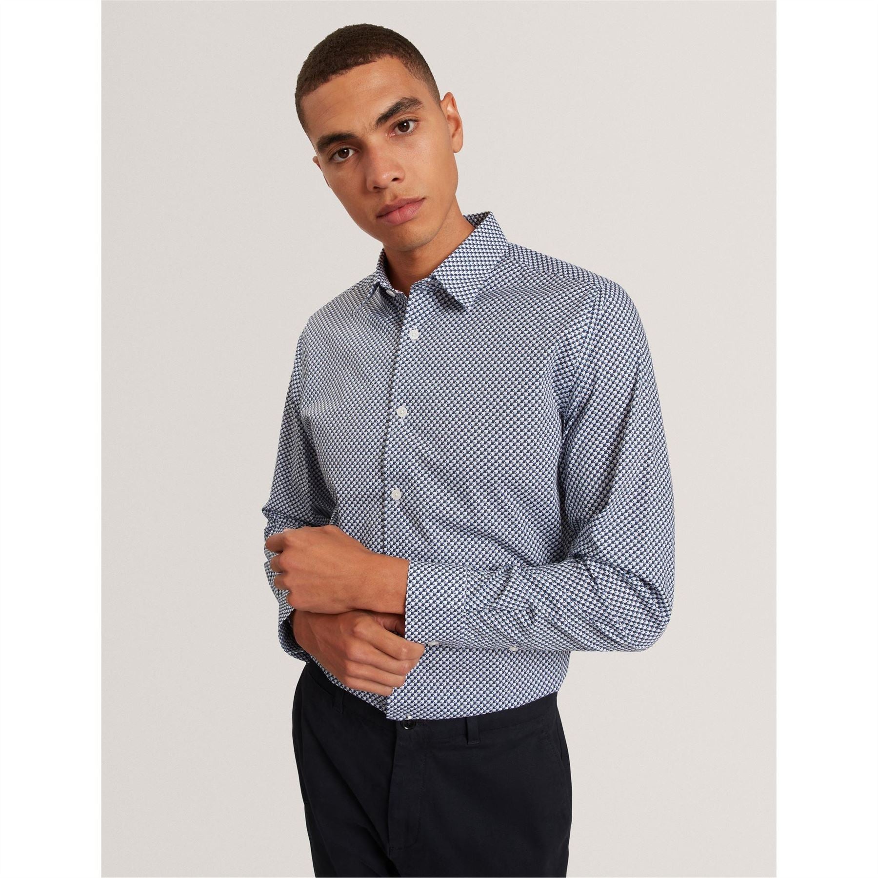 Ted Baker Geo Long Sleeve Collared Shirt