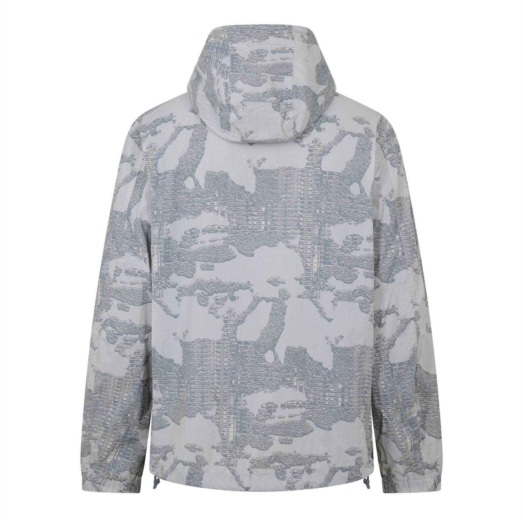 Diesel Camo Patterned Hooded Drawstring Zipped Pocket Rain Coat