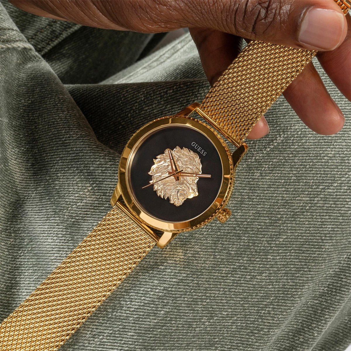 Guess Stainless Steel Mesh Analogue Quartz Watch