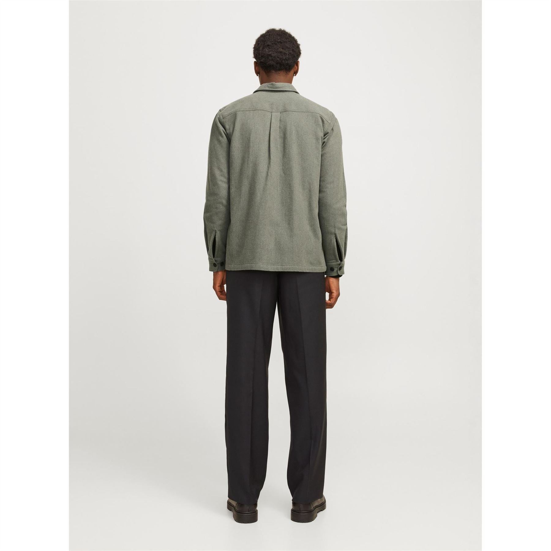 Jack and Jones Solid Patterned Chest Pocket Overshirt