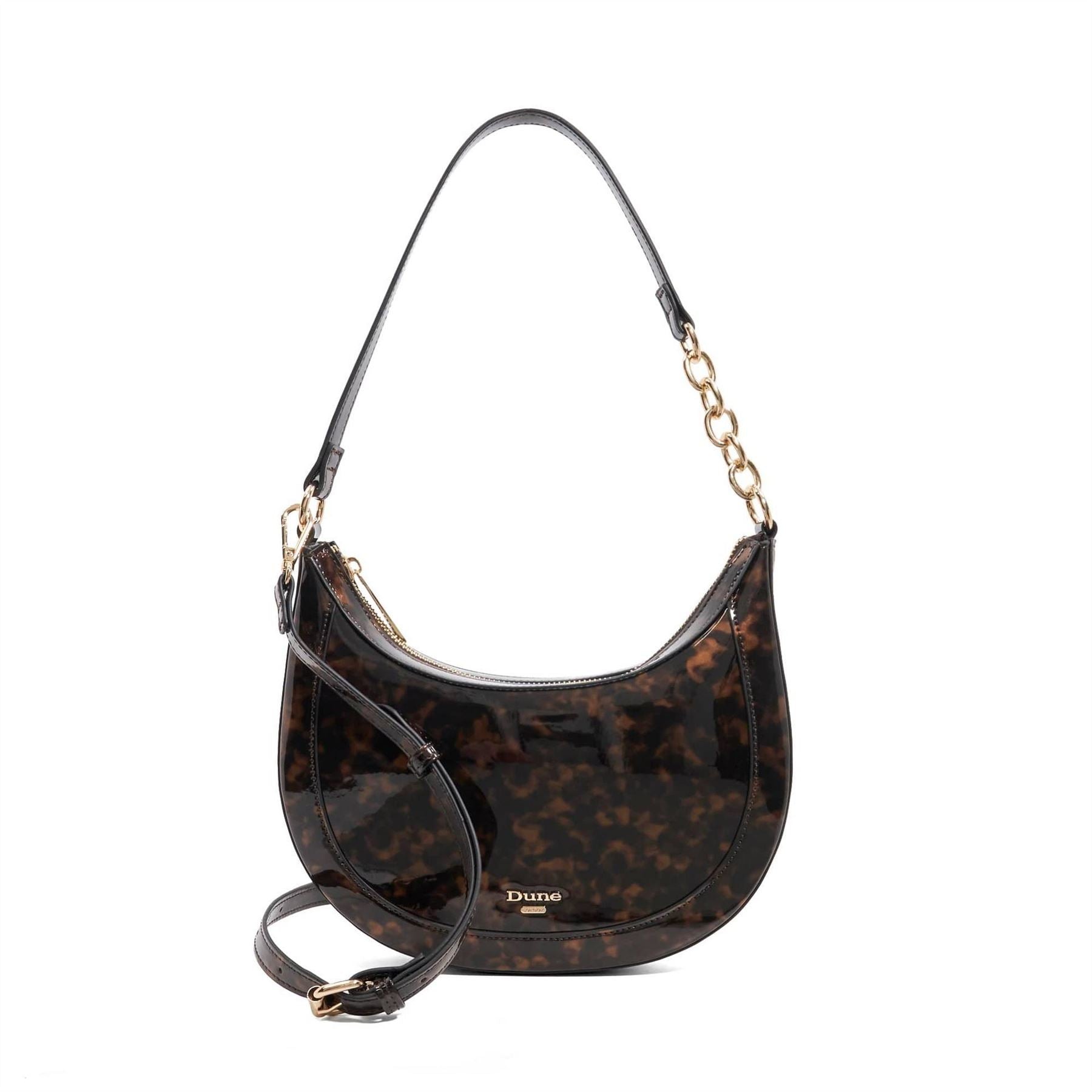 Dune London Diversion Marble Patterned Crescent Hobo Bag