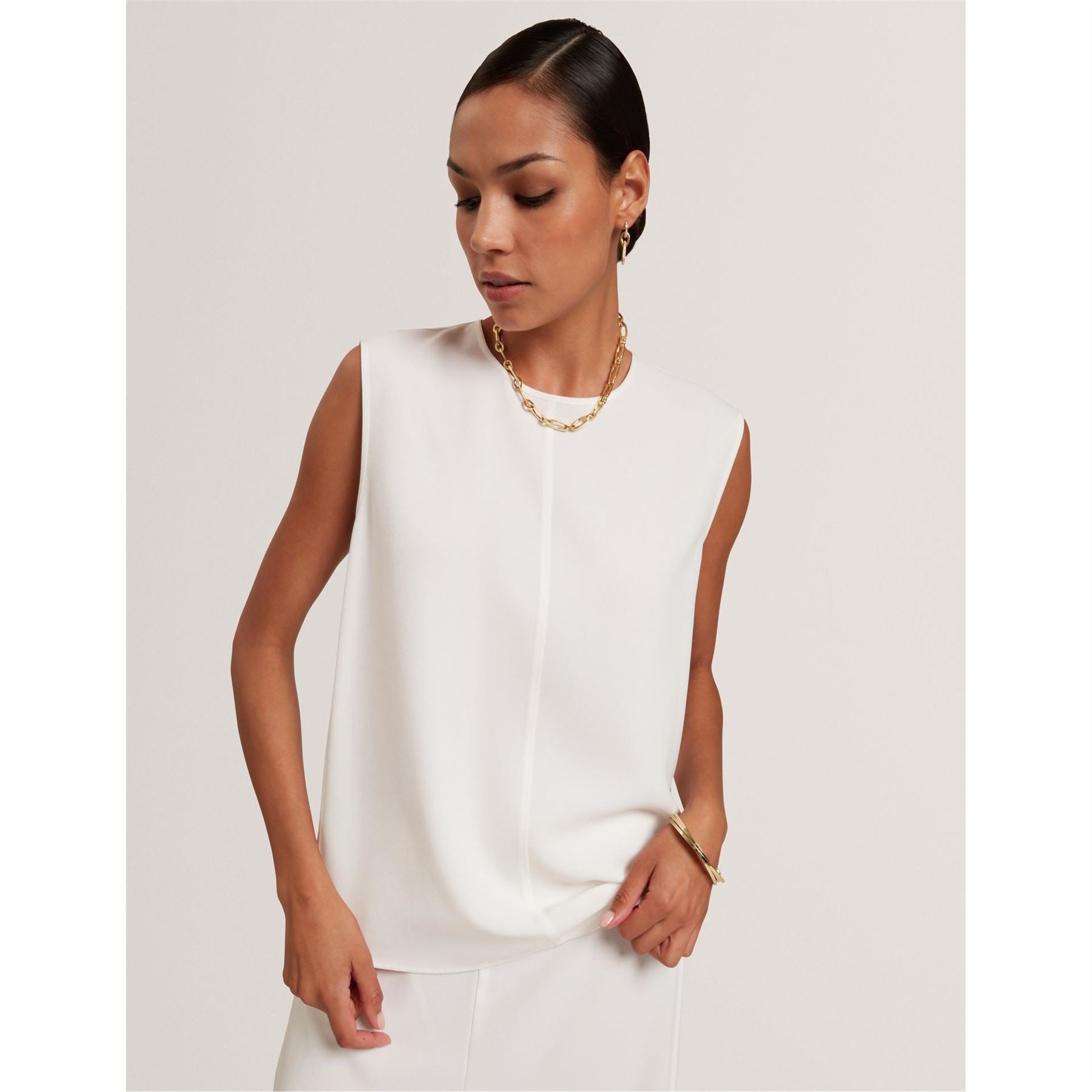 Ted Baker Jewel Neck Sleeveless Shell Blouse