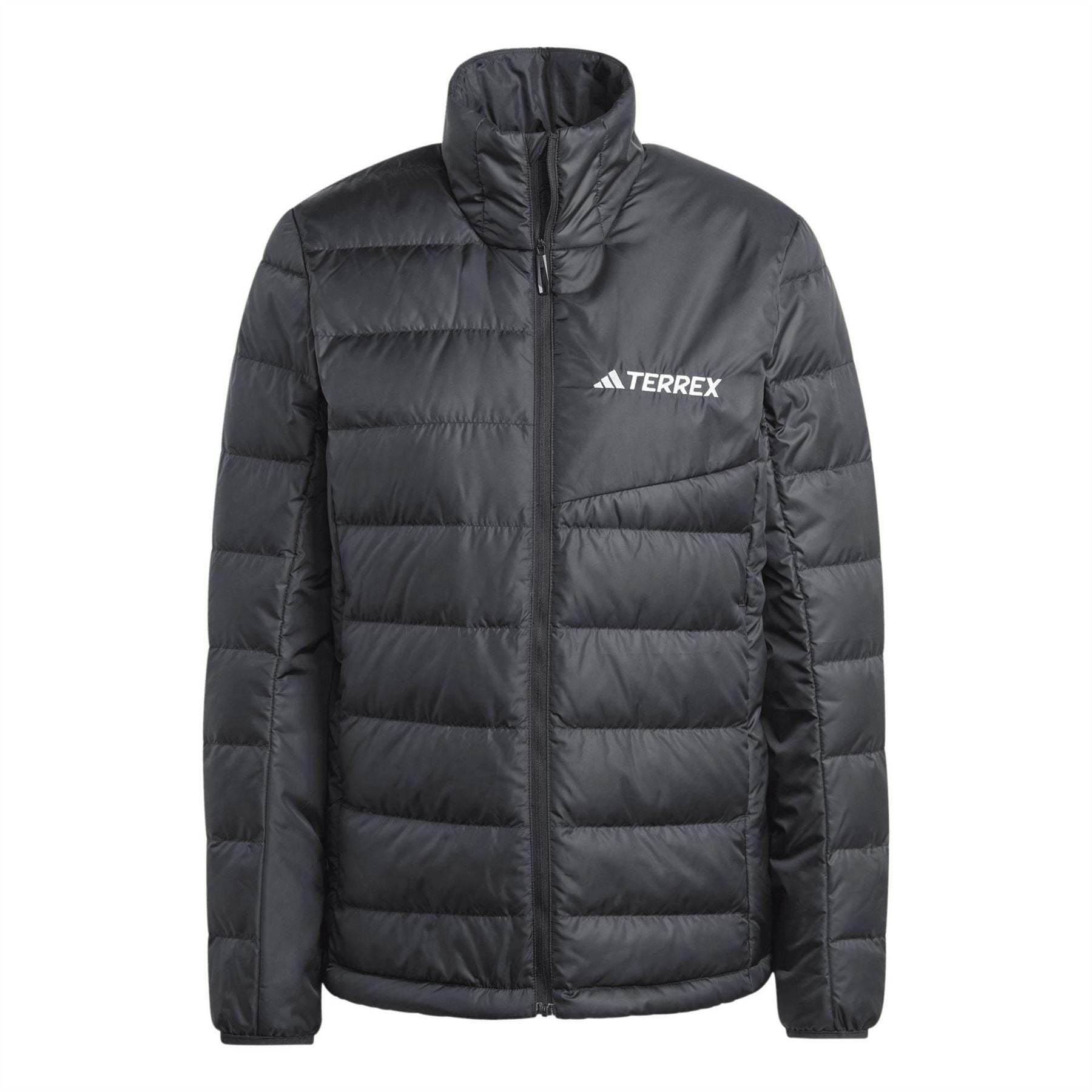 adidas Solid Patterned Zipped Pocket Down Jacket