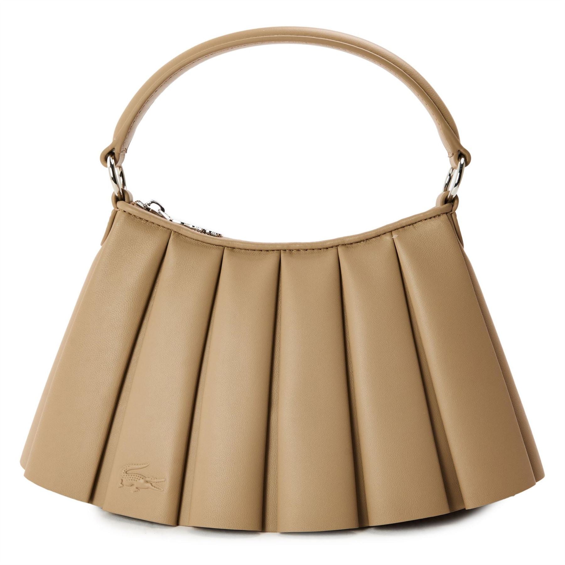 Lacoste Lenglen Crescent Shape Hobo Bag with Silver Hardware