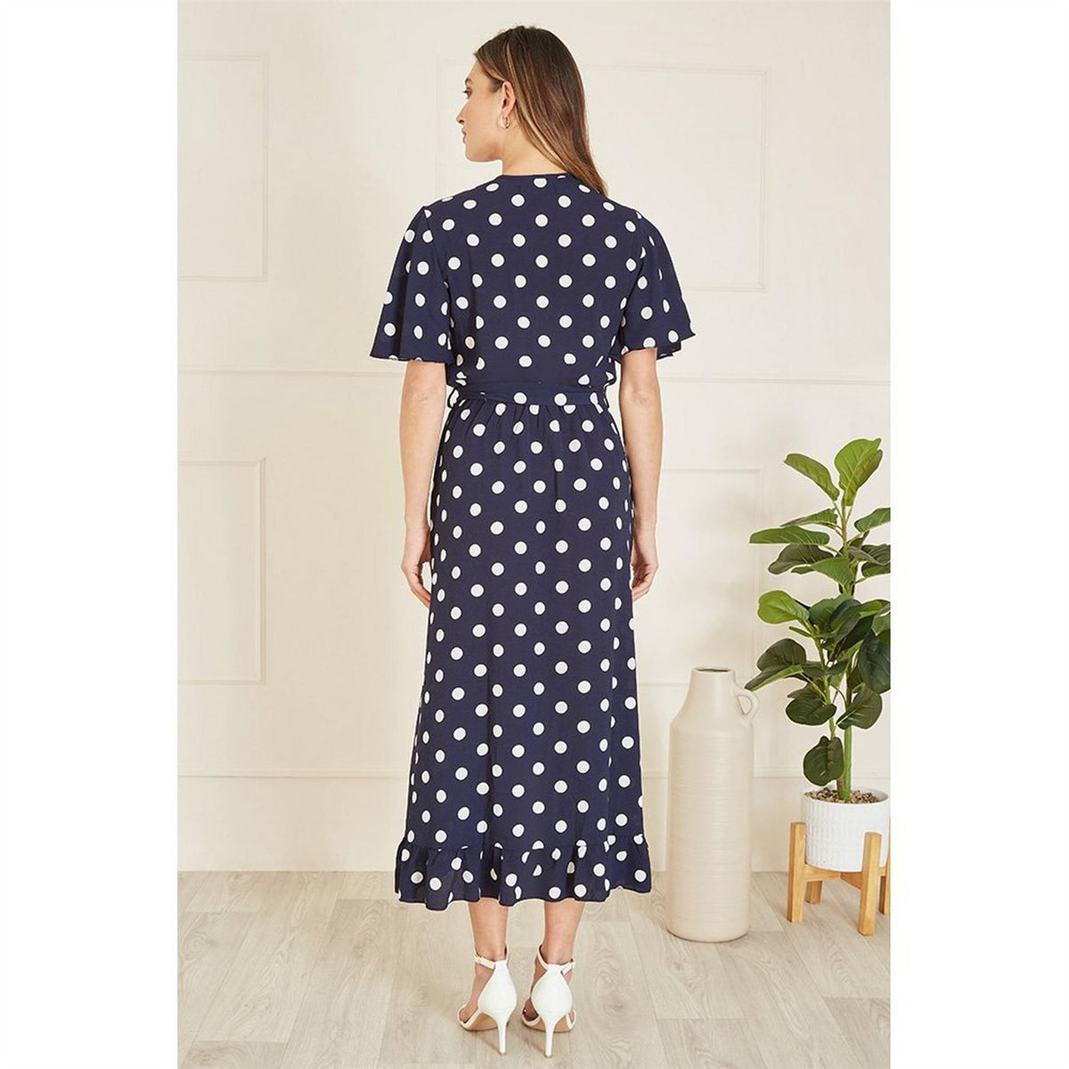Mela London Spot Print Wrap Midi Dress