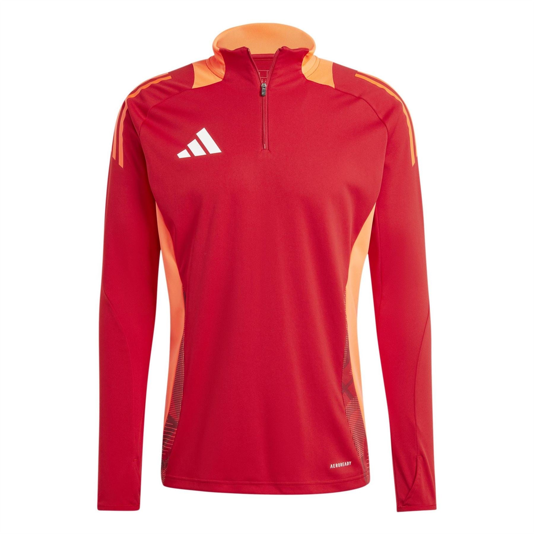 adidas Tiro24 Zip Neck Band Collar Long Sleeve Athletic Top