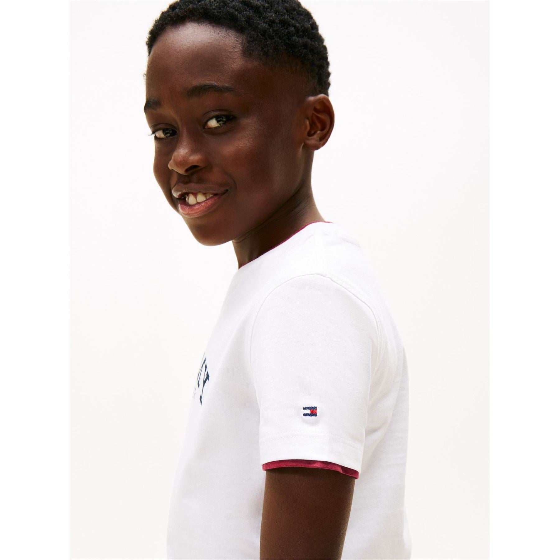 Tommy Hilfiger Lettering Crew Neck Short Sleeve Jersey T-Shirt