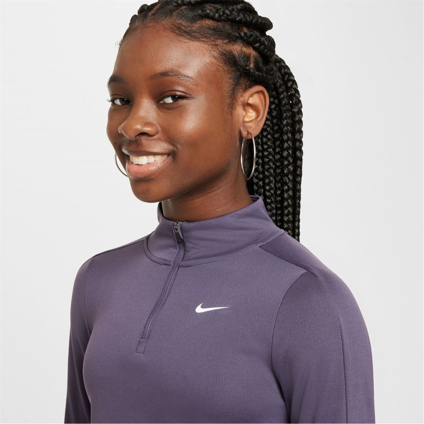 Nike Older Girls Dri Fit Long Sleeve Half Zip
