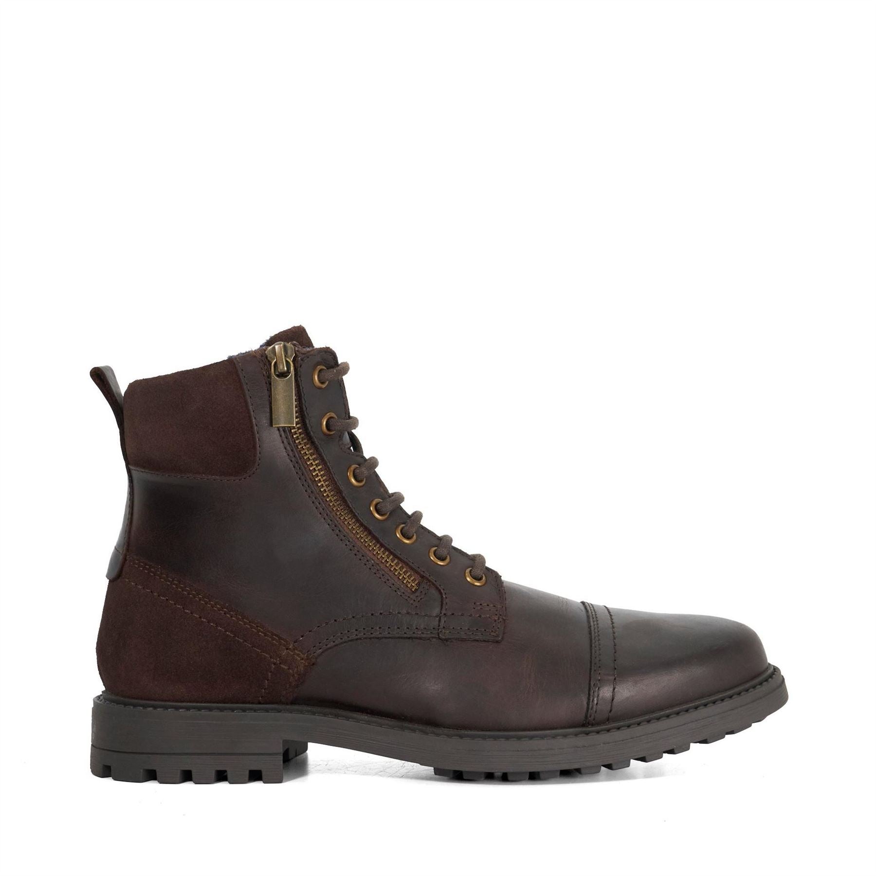 Dune London Lo Cayden Combat Boots Lace Up Low Heel