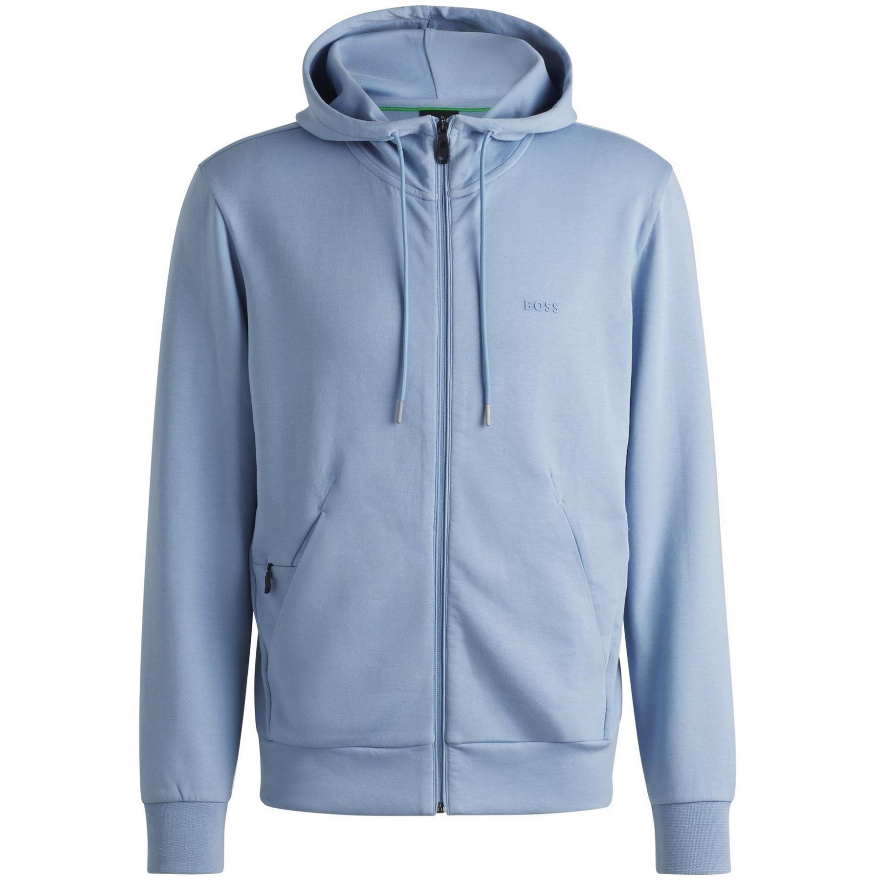Boss BOSS GREEN Full Zip Hoodie with Adjustable Drawstring Hood   Streamlined Design