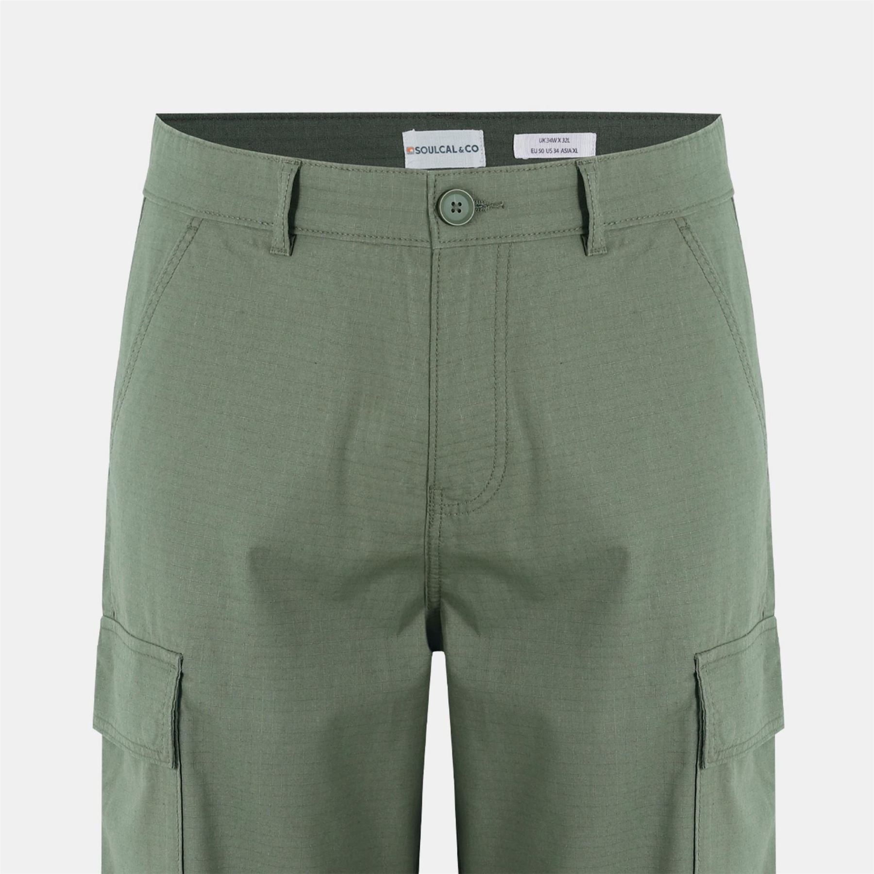 SoulCal Rip Solid Patterned Straight Cargo Trousers