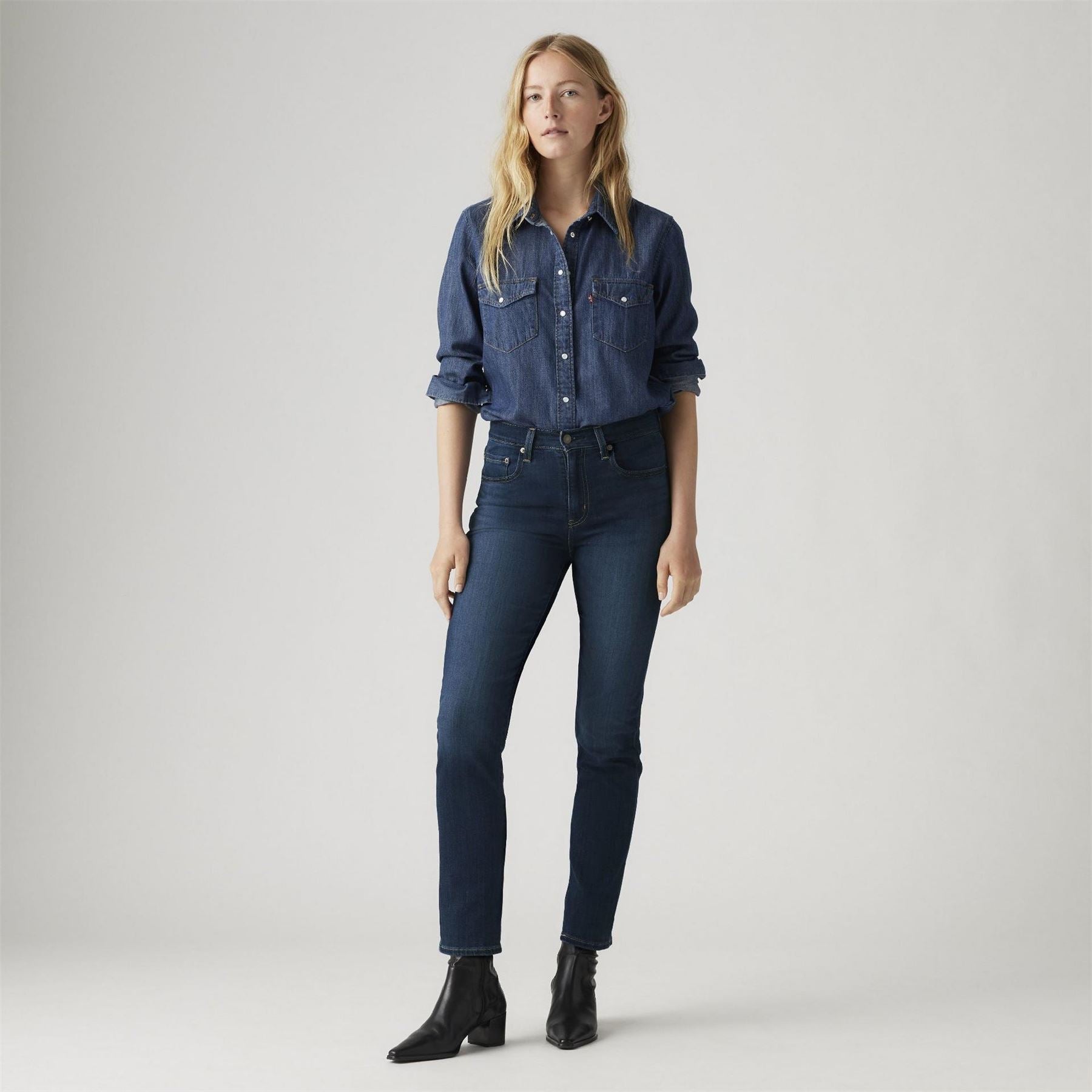 Levis 724 High Rise Straight Blue sw