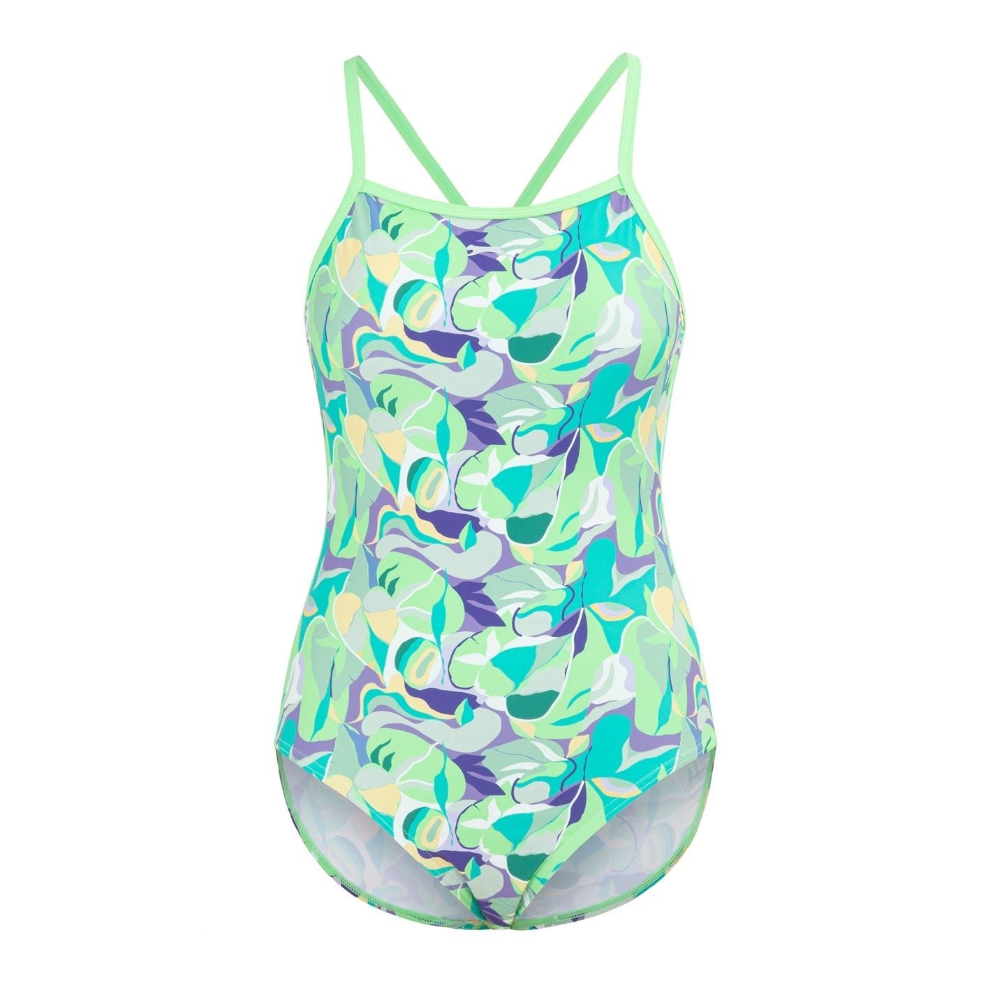 Slazenger Floral Patterned Tie Back One-Piece Swimsuit