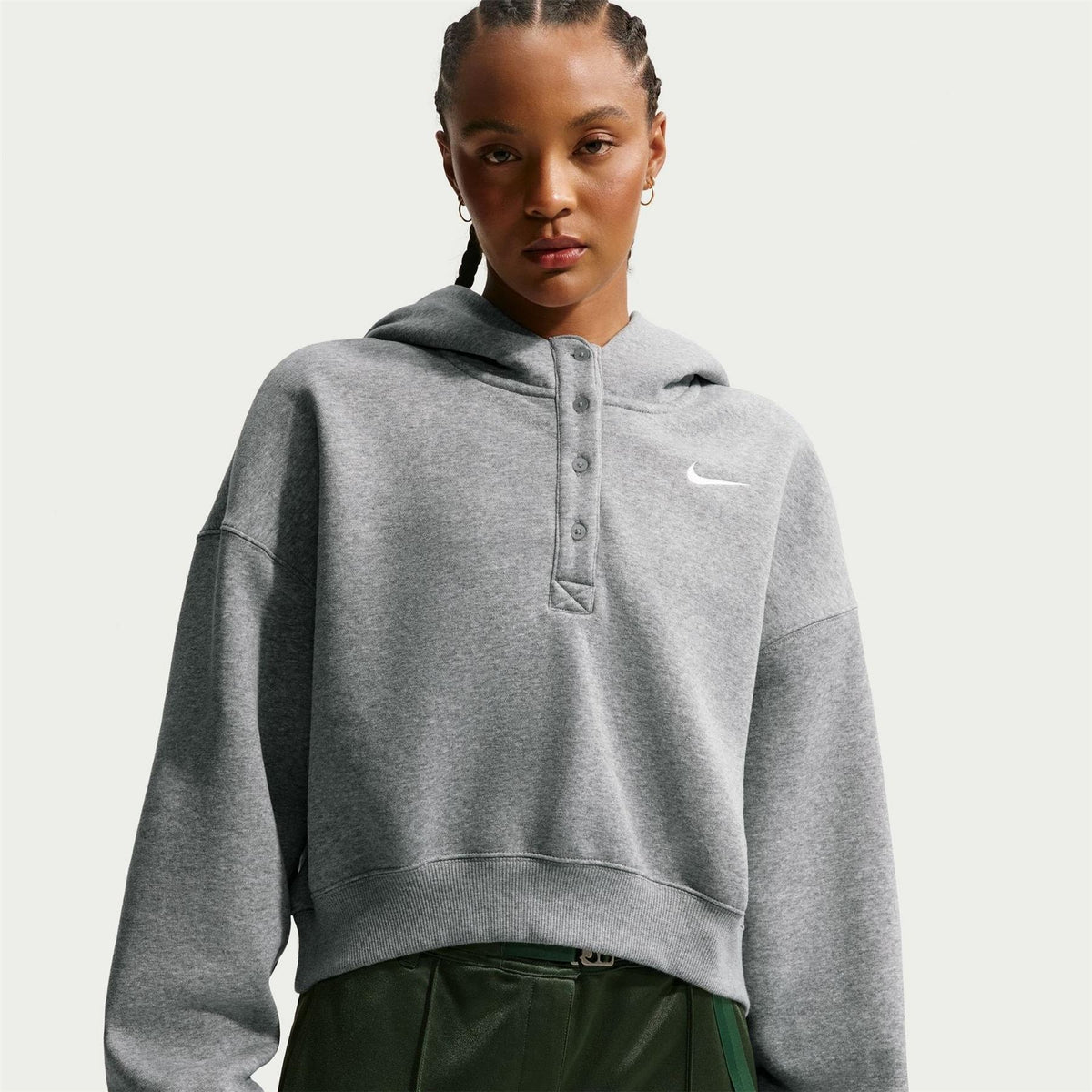 Nike Printed Logo Hooded Neck Oversized Warm Sweatshirt