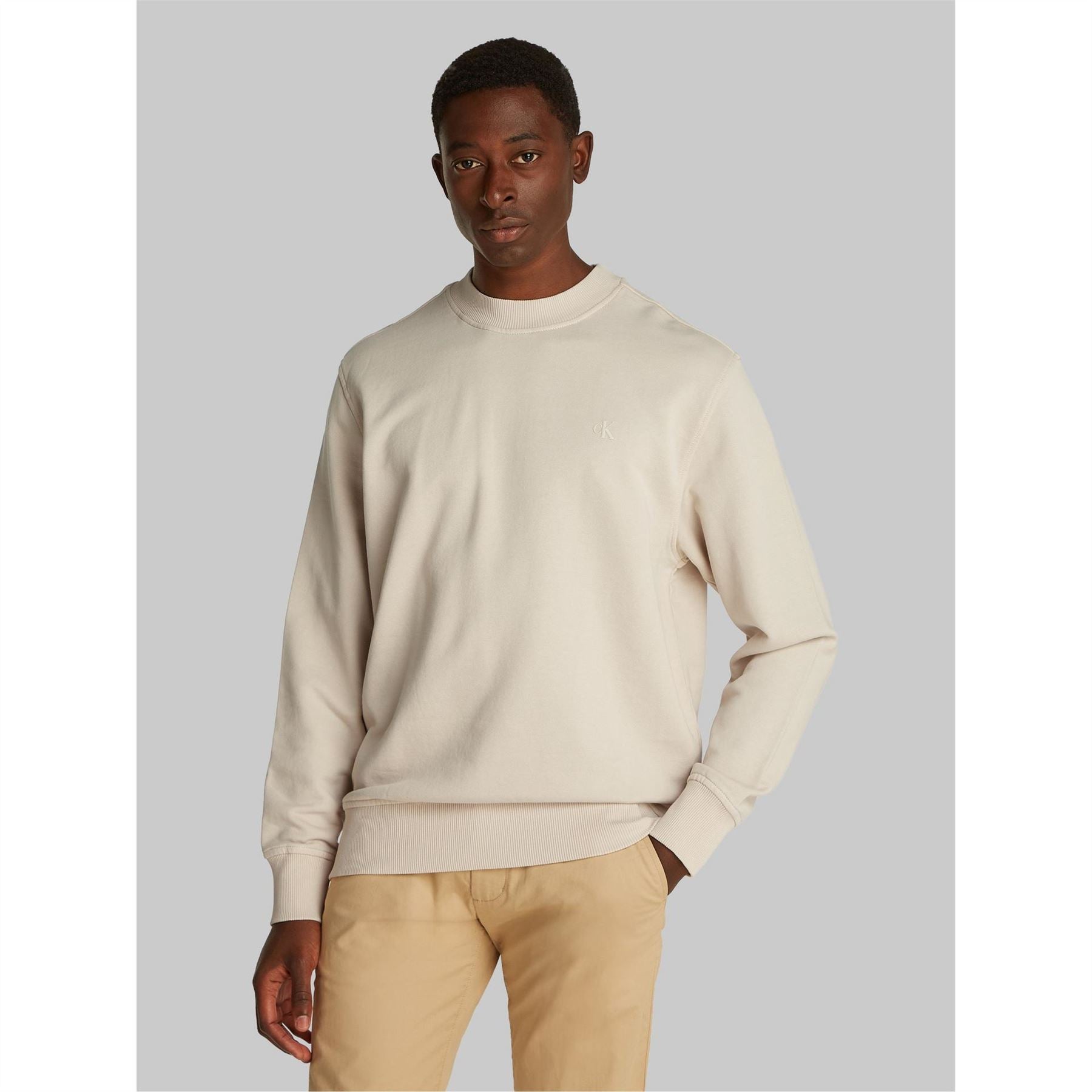 Calvin Klein Jeans Washed Puff Print Crew Sweatshirt