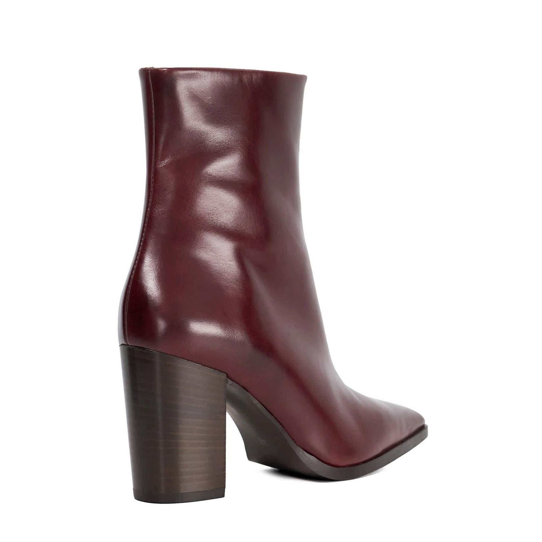 Dune London Patently High Heel Block Ankle Boots