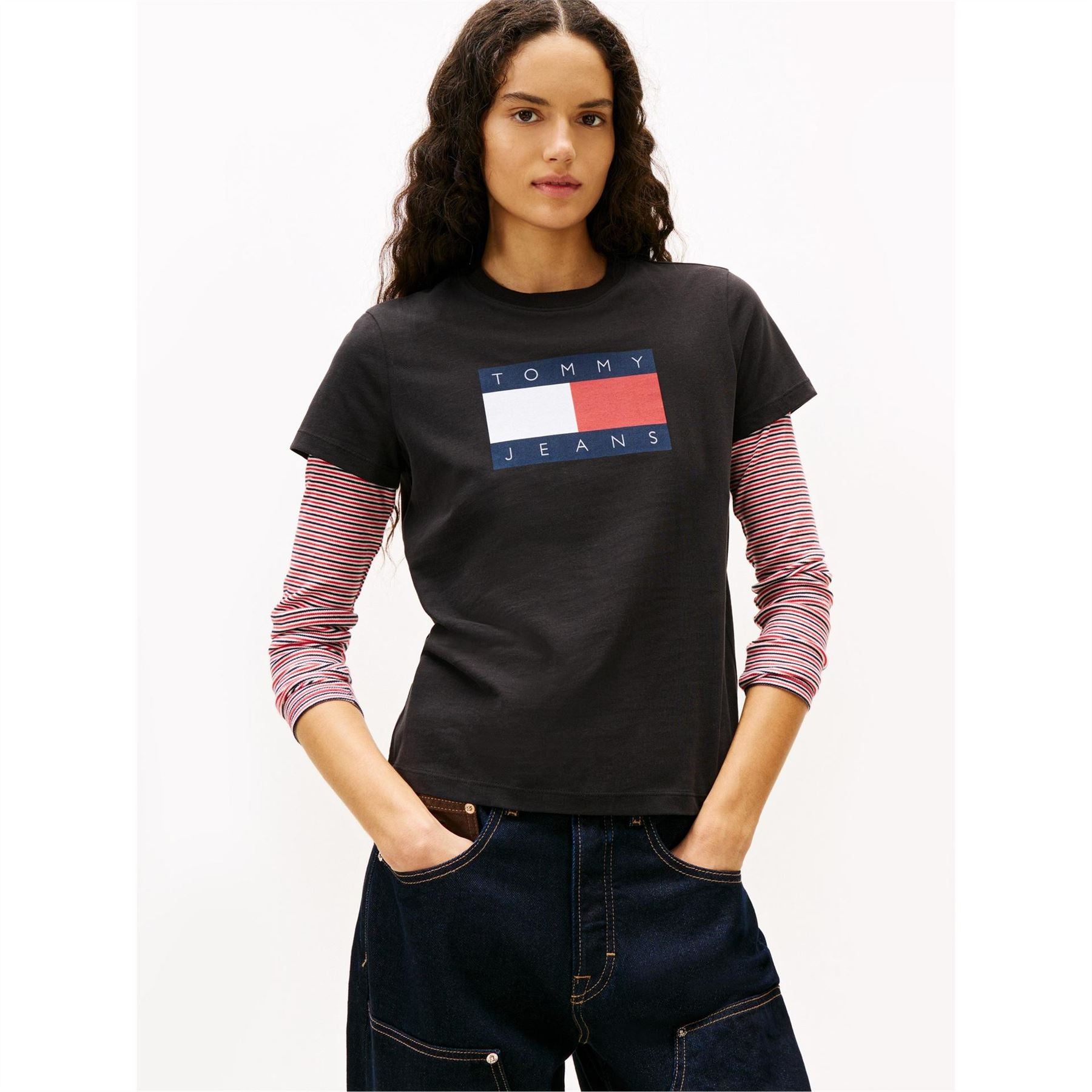 Tommy Jeans Badge Rib Crew Neck Regular Fit T-Shirt