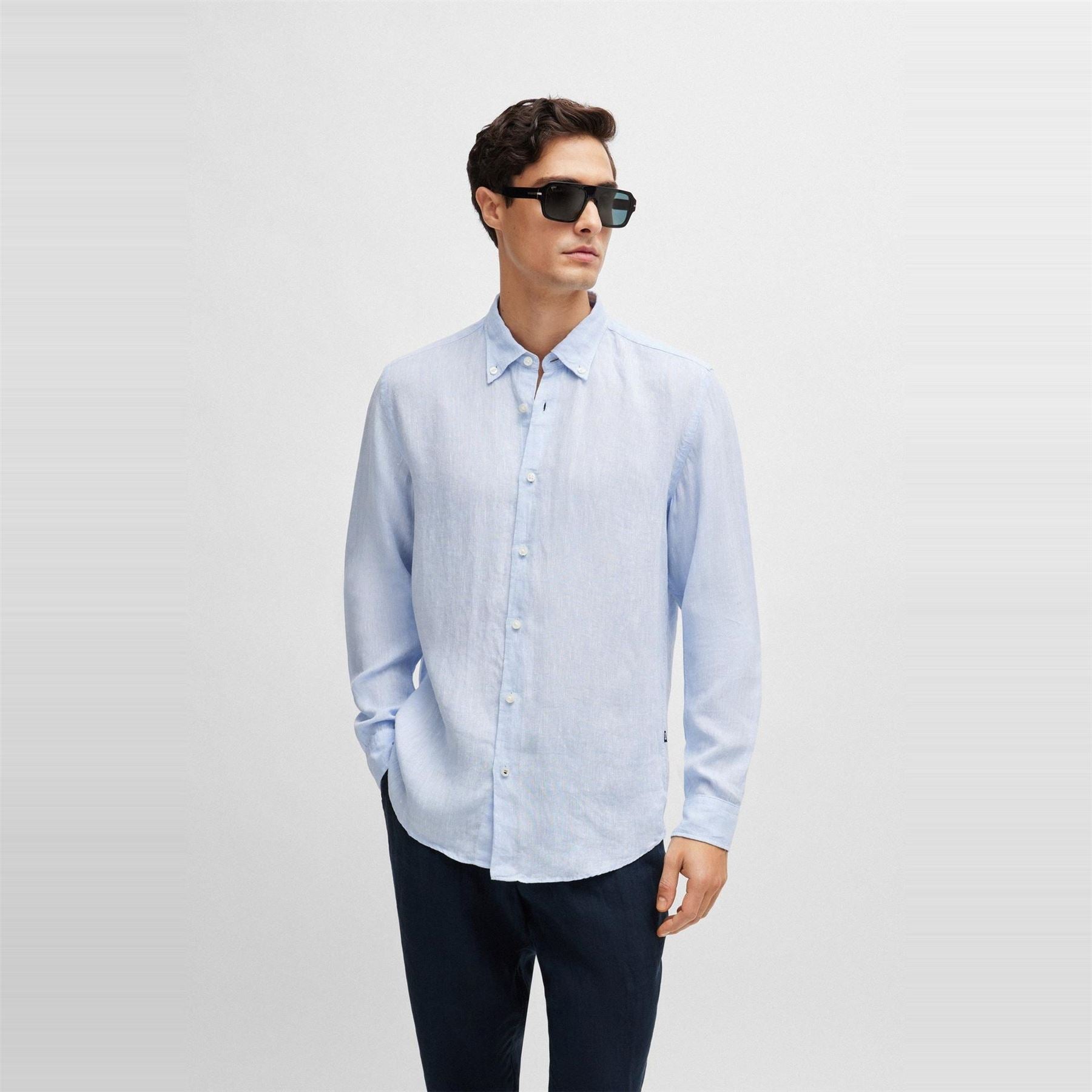 Boss Liam Collared Neck Button Down Long Sleeve Shirt