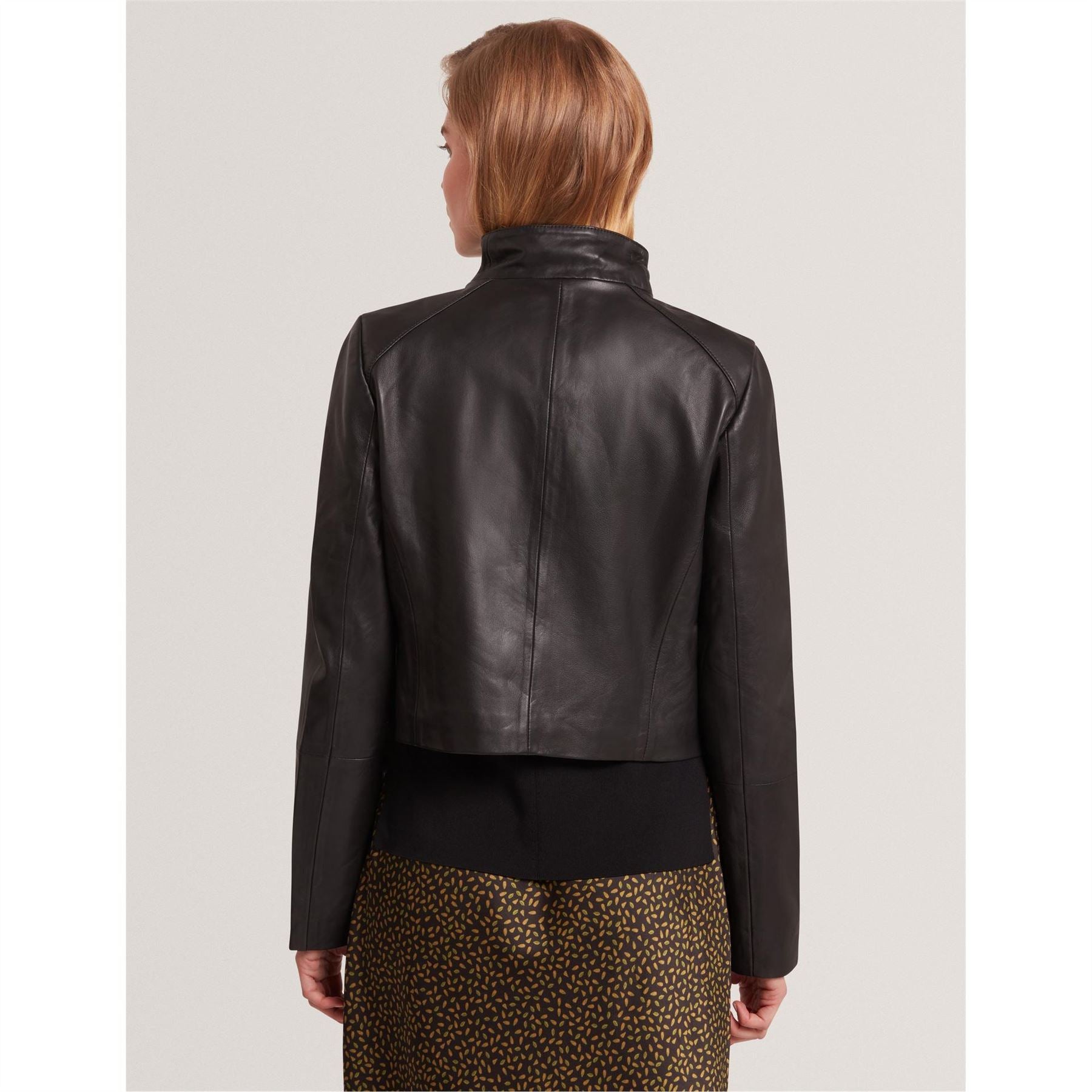 Ted Baker Solid Patterned Asymmetric Zipper Bike Jacket