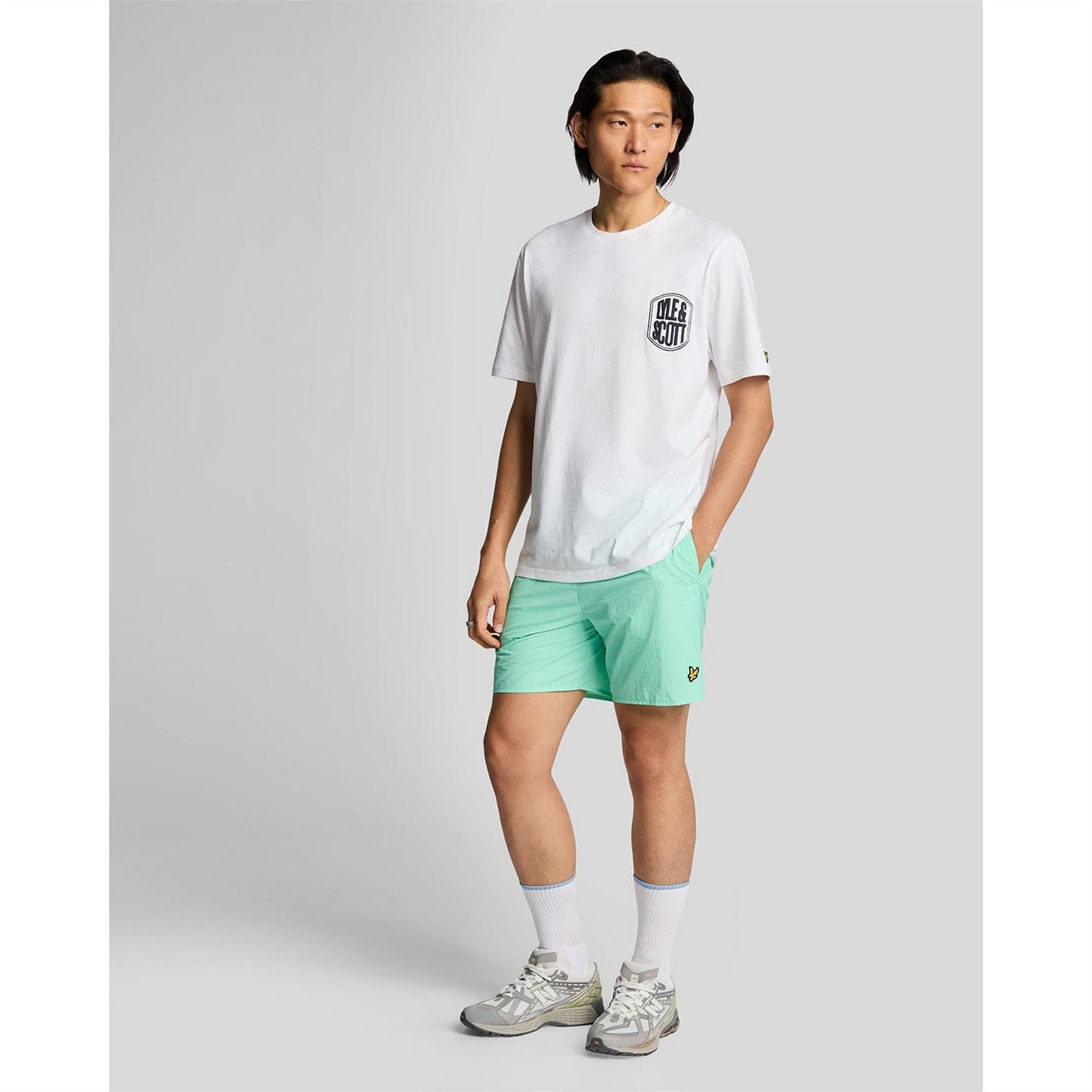 Lyle and Scott Plain Swimming Logo Print Shorts
