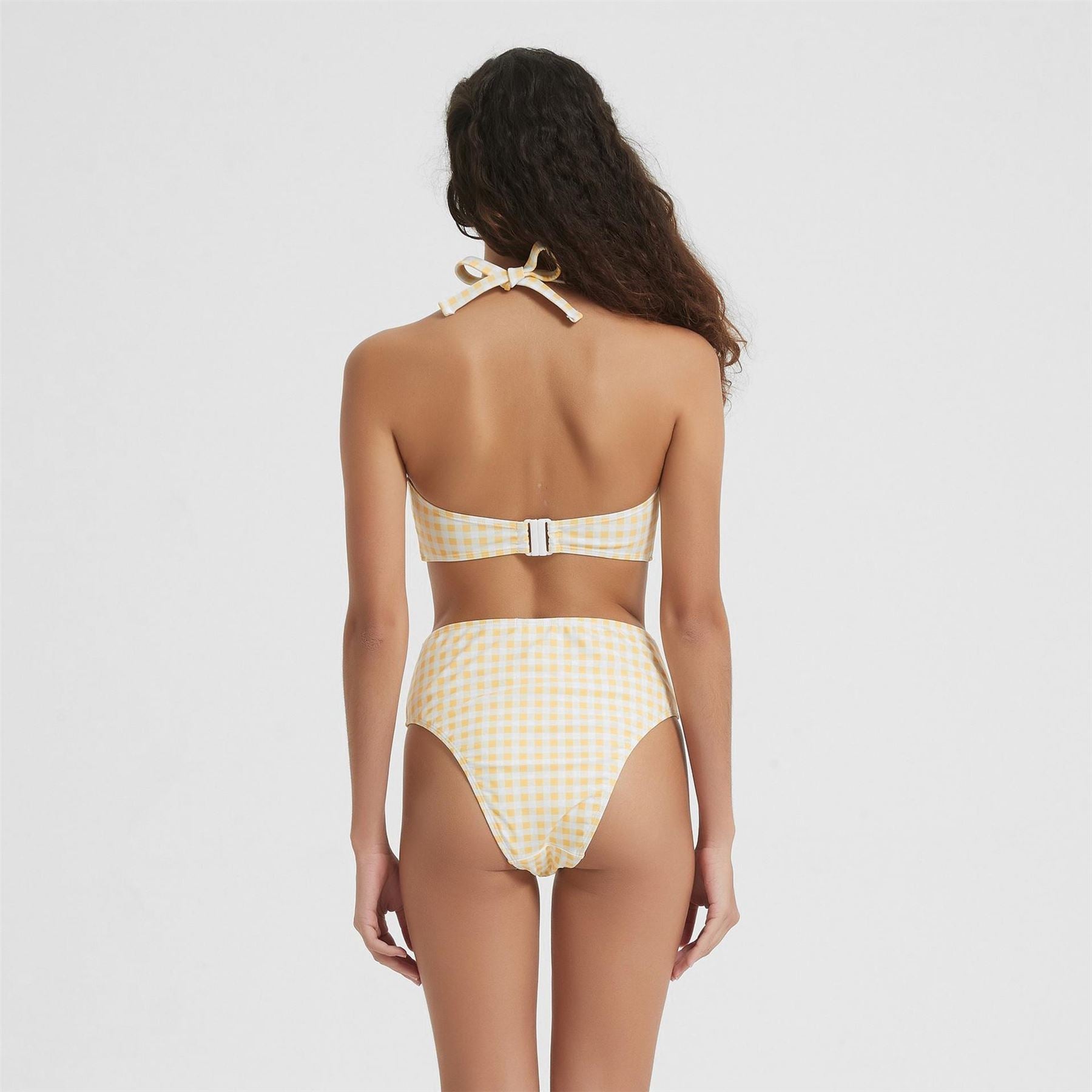 Be You Womens High Waist High Leg Bikini Bottoms