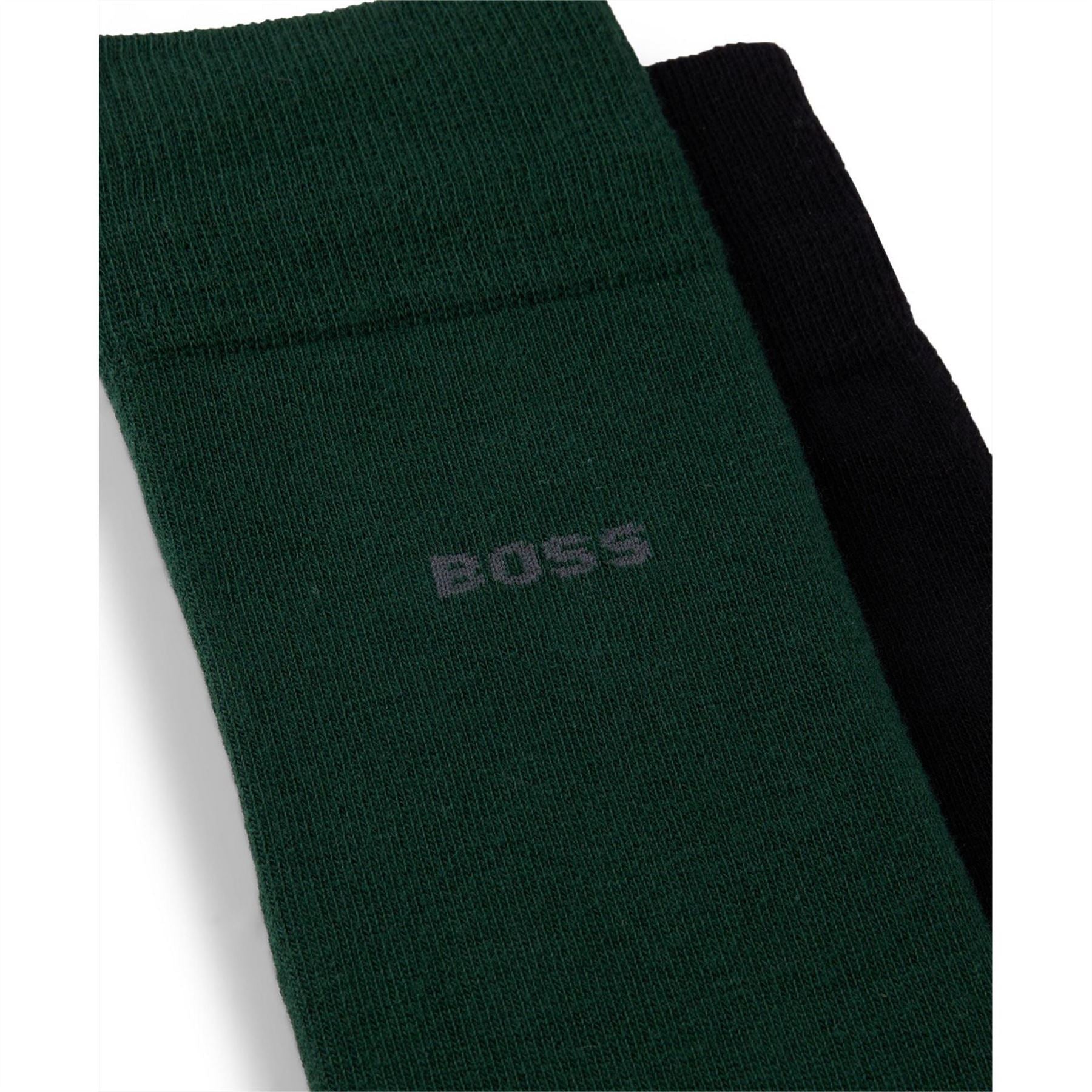 Boss BOSS BODYWEAR 2 Pack Cotton Crew Socks with Logo Detail
