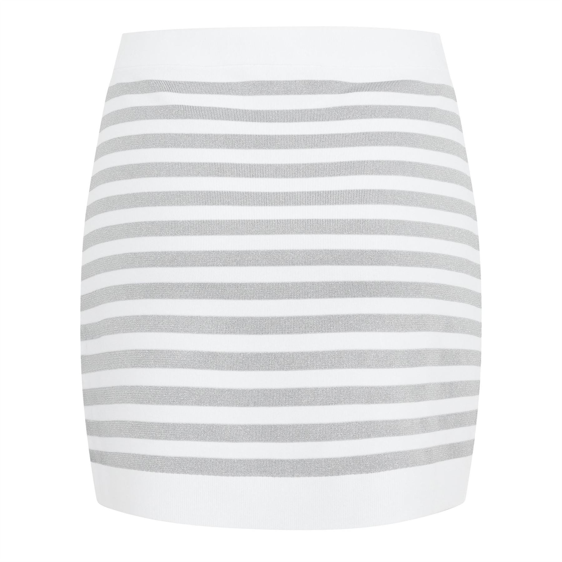 MICHAEL Michael Kors Metallic Striped Stretch Knitted Mini Jersey Skirt