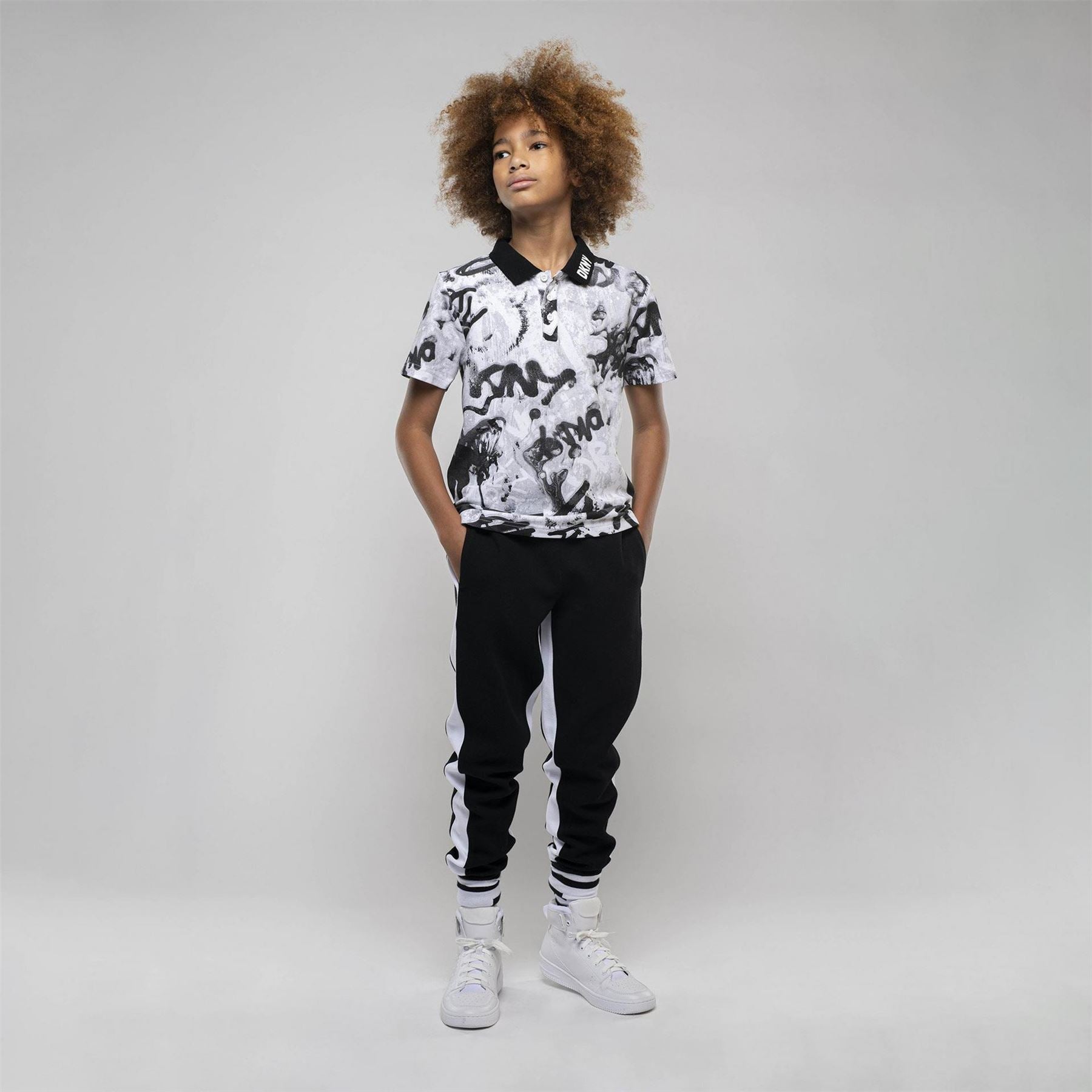 DKNY Logo Closed Hem Jersey Joggers