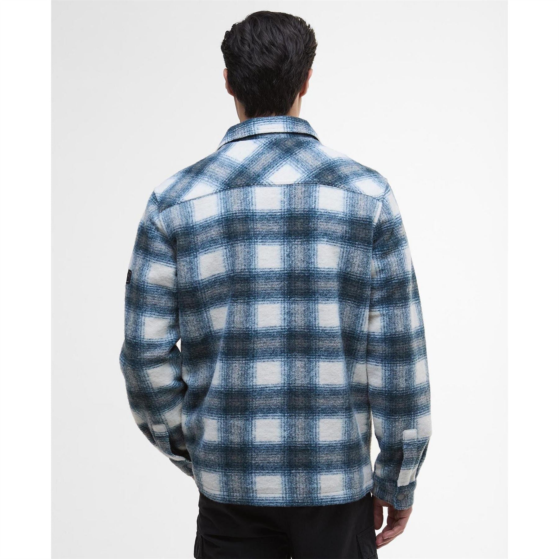 Barbour International Clayton Fleece Check Full Zip Long Sleeve Overshirt