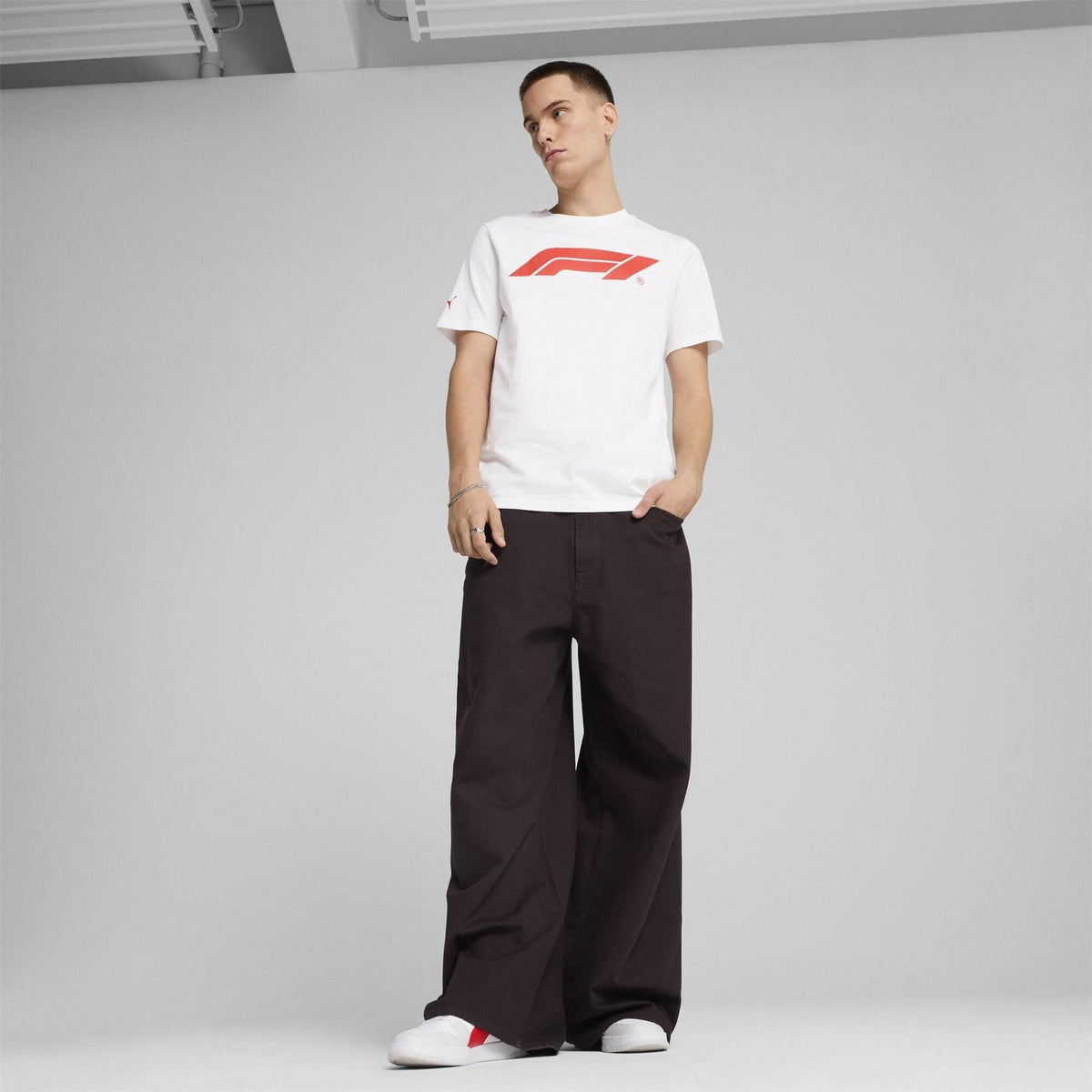Puma Formula One Printed Logo Crew Neck Short Sleeve T-Shirt
