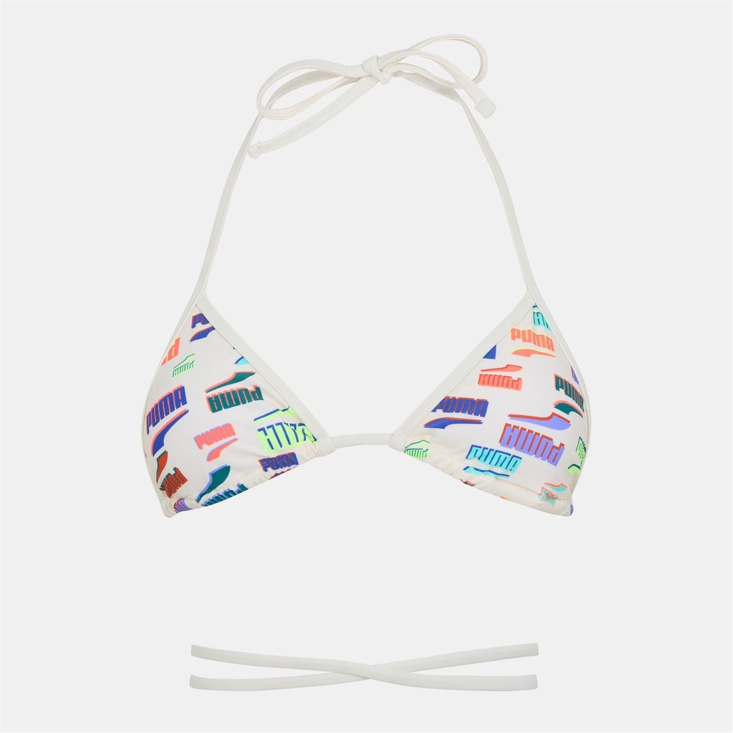 Puma Swim Wrap Tri Lettering Logo Print Bikini