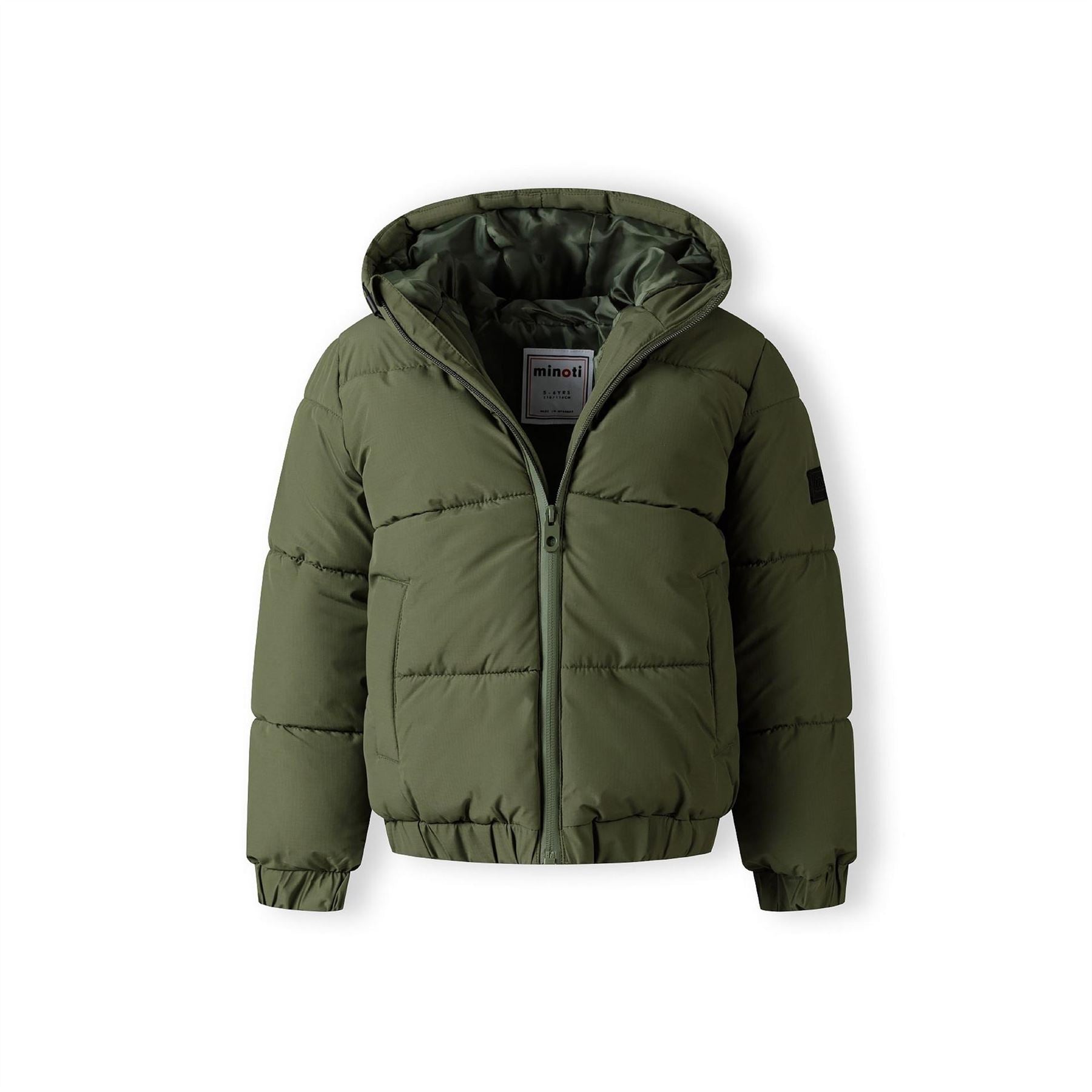 Minoti Boys Ripstop Jacket With High Collar And Elastic Cuffs Khaki