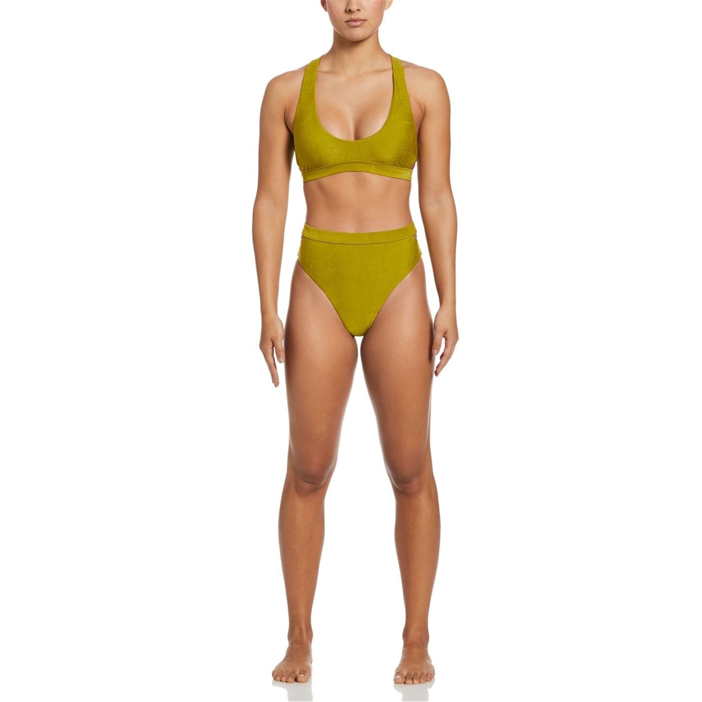 Nike Cut-Out Textured High Waist Bikini Bottom
