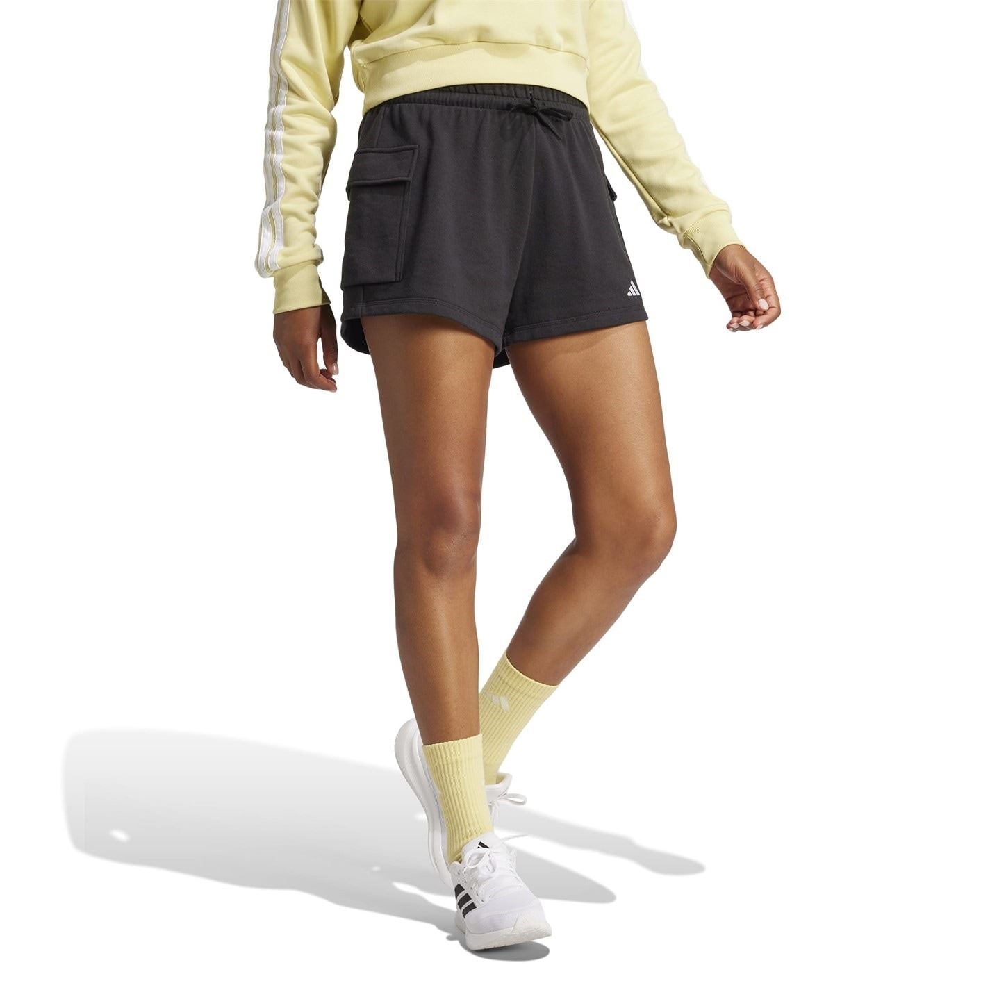 adidas Womens Essentials Small Logo French Terry Cargo Shorts