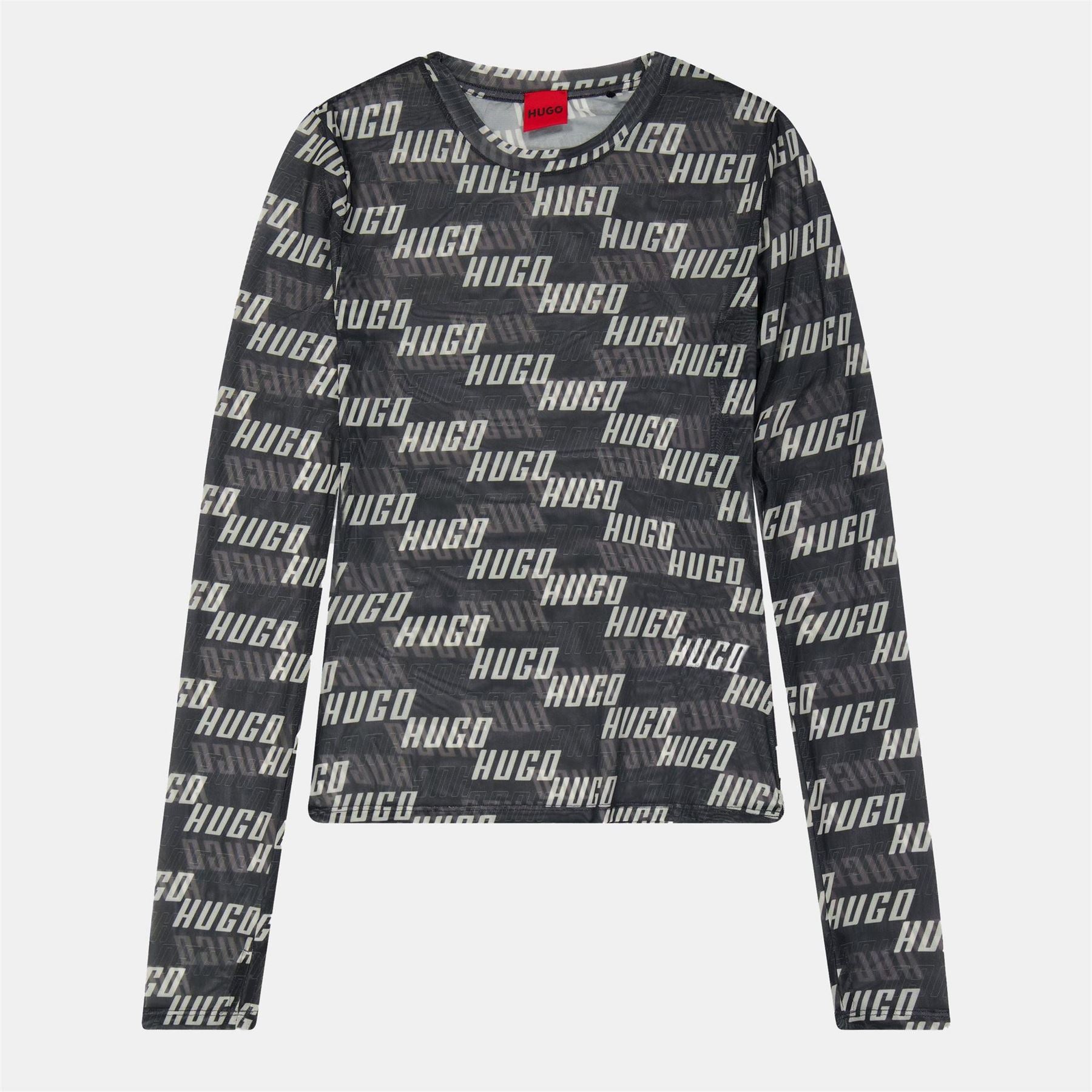 Hugo Cropped Slim Fit Lettering T-Shirt