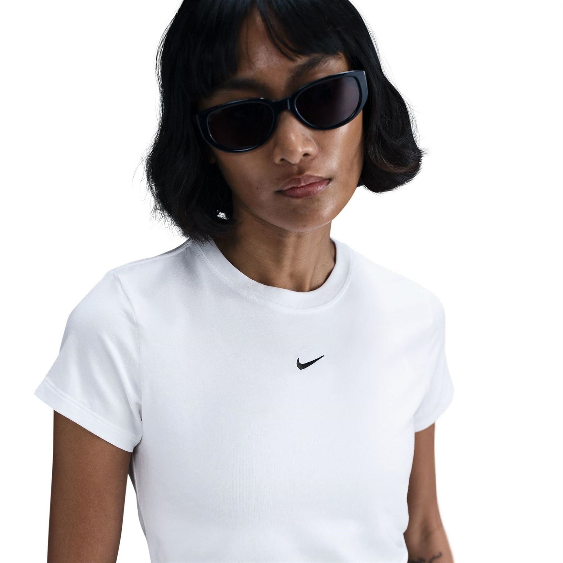 Nike Cropped Relaxed Fit Crew Neck T-Shirt