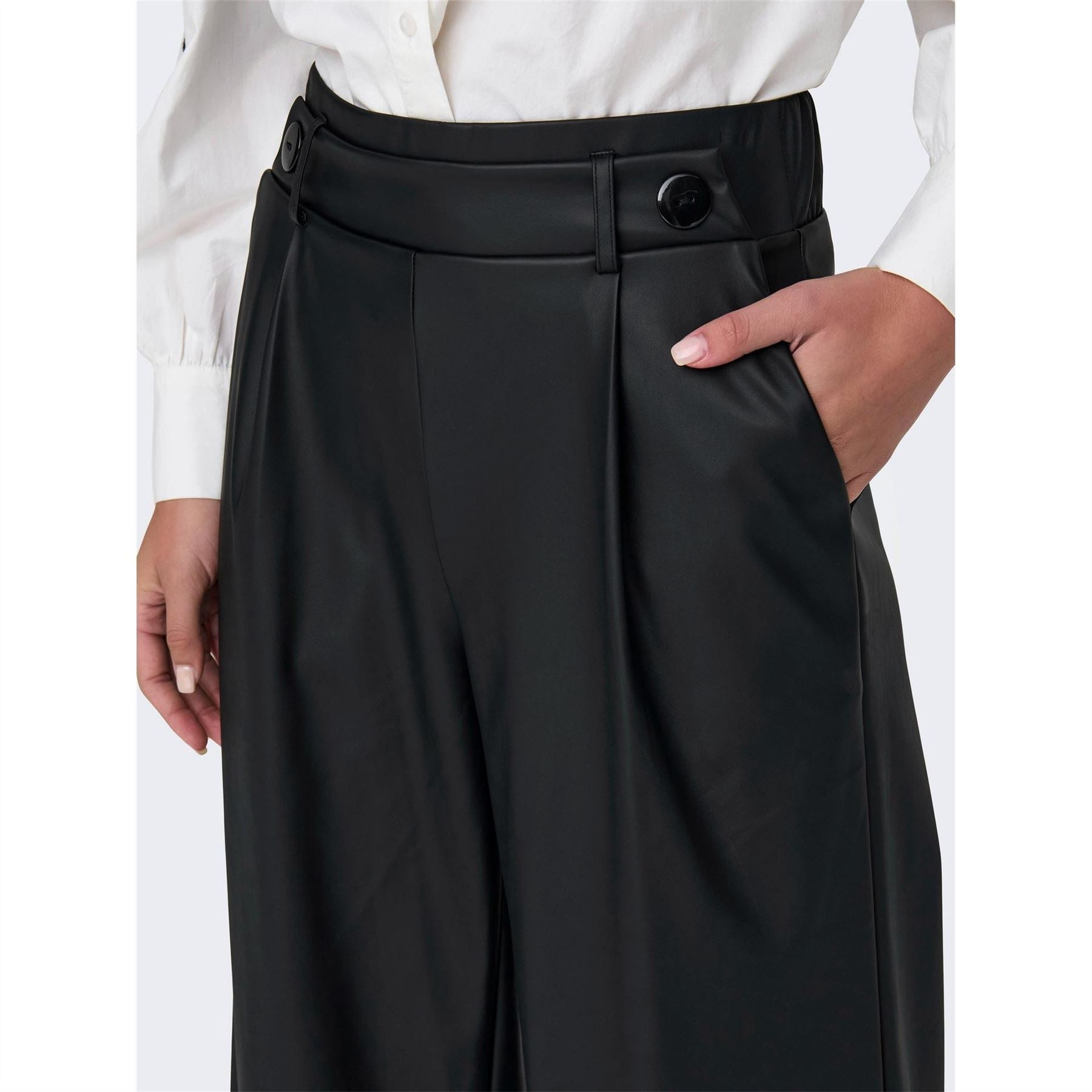 Only Solid Patterned Wide Palazzo Trousers