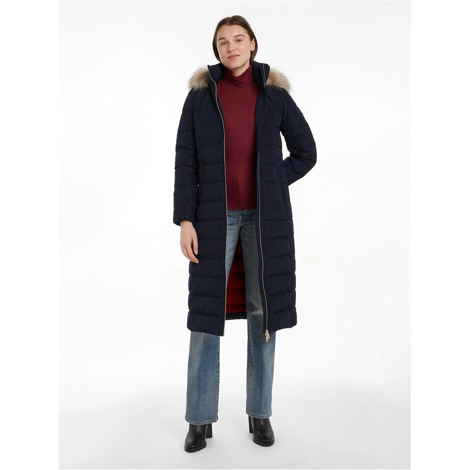 Tommy Hilfiger Heritage Down Tyra Maxi Recycled Polyester Long Sleeve Long Puffer Jacket