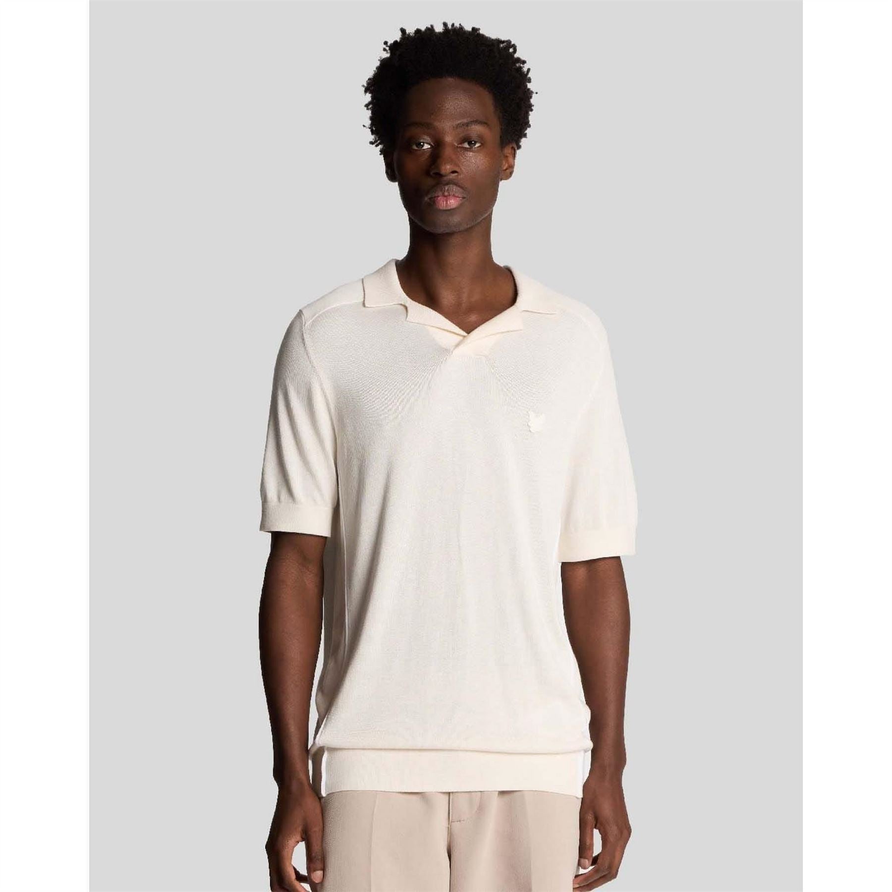Lyle and Scott Tipped Knitted Polo Shirt
