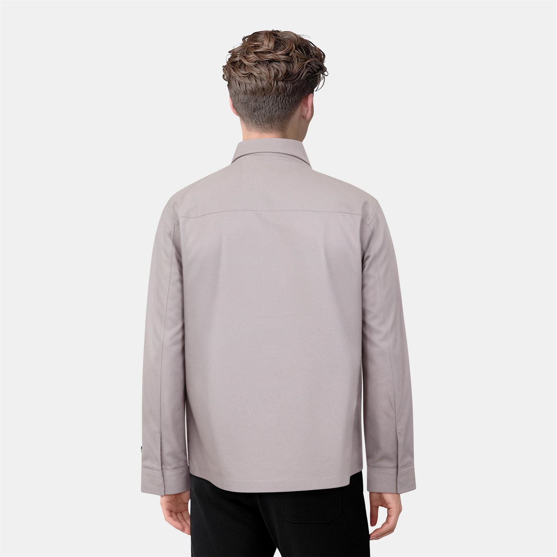 Lyle and Scott Solid Patterned Snap Button Shirt Collared Overshirt