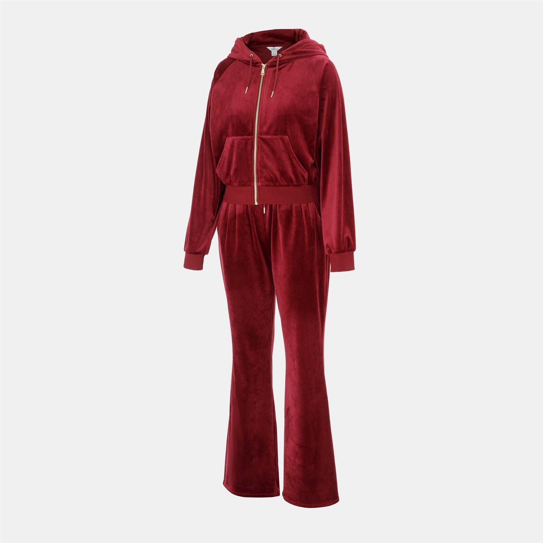 Miso Hooded Zip Neck Long Sleeve Solid Patterned Jumpsuit