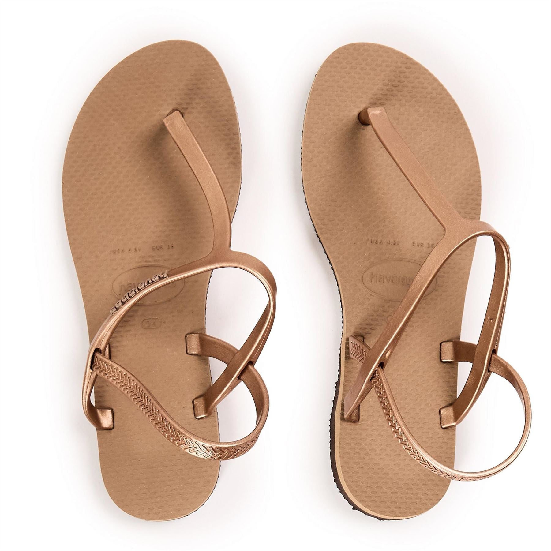 Havaianas Kids Paraty Metallic Rose Gold Flip Flops