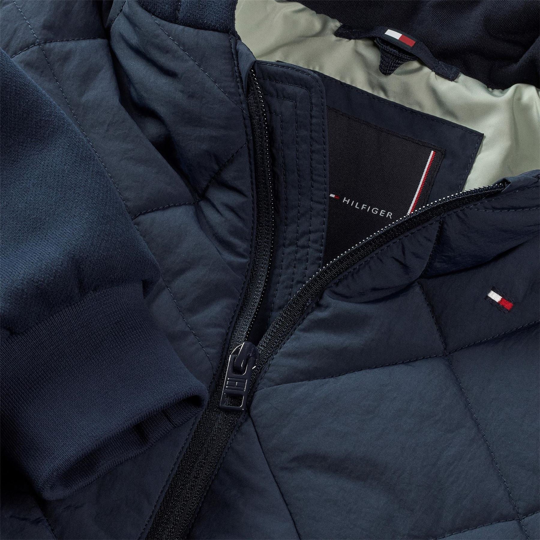 Tommy Hilfiger Hooded Neck Quilted Puffer Jacket with Ribbed Cuff