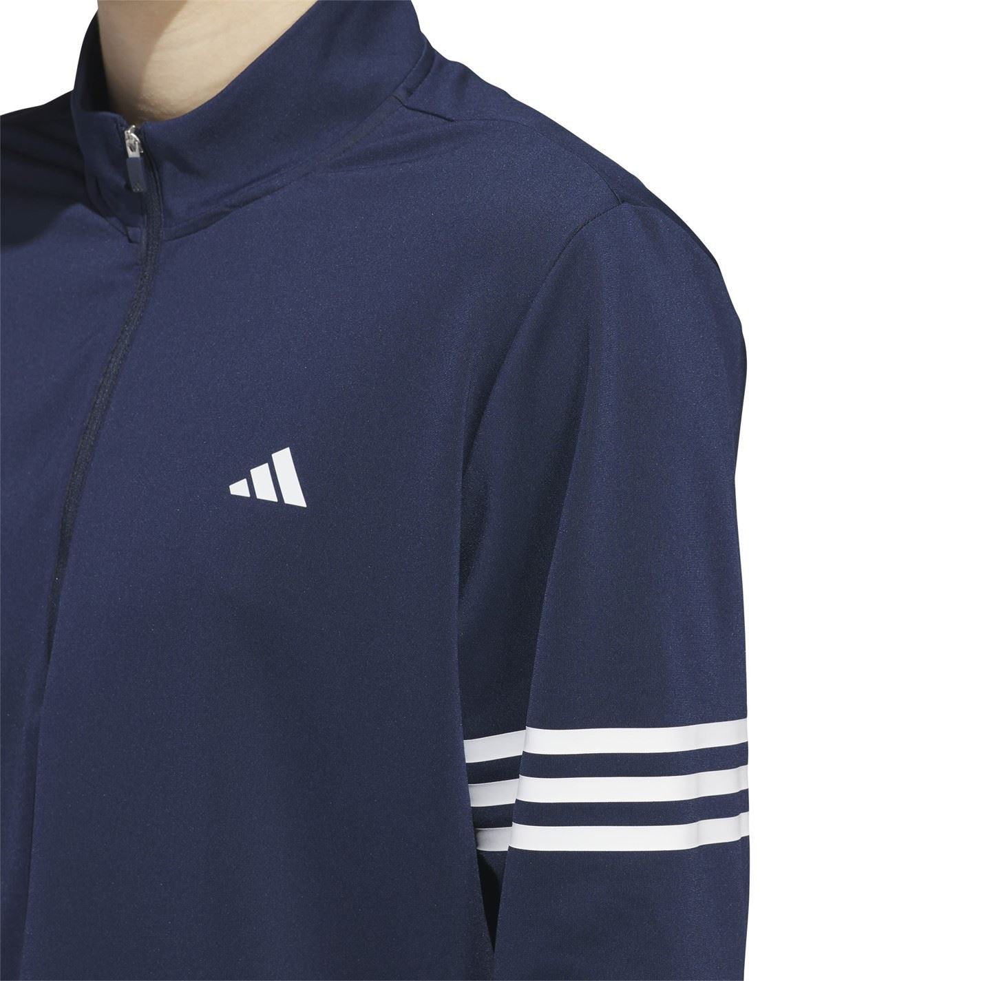 adidas Mens 3 Stripe Zip Top