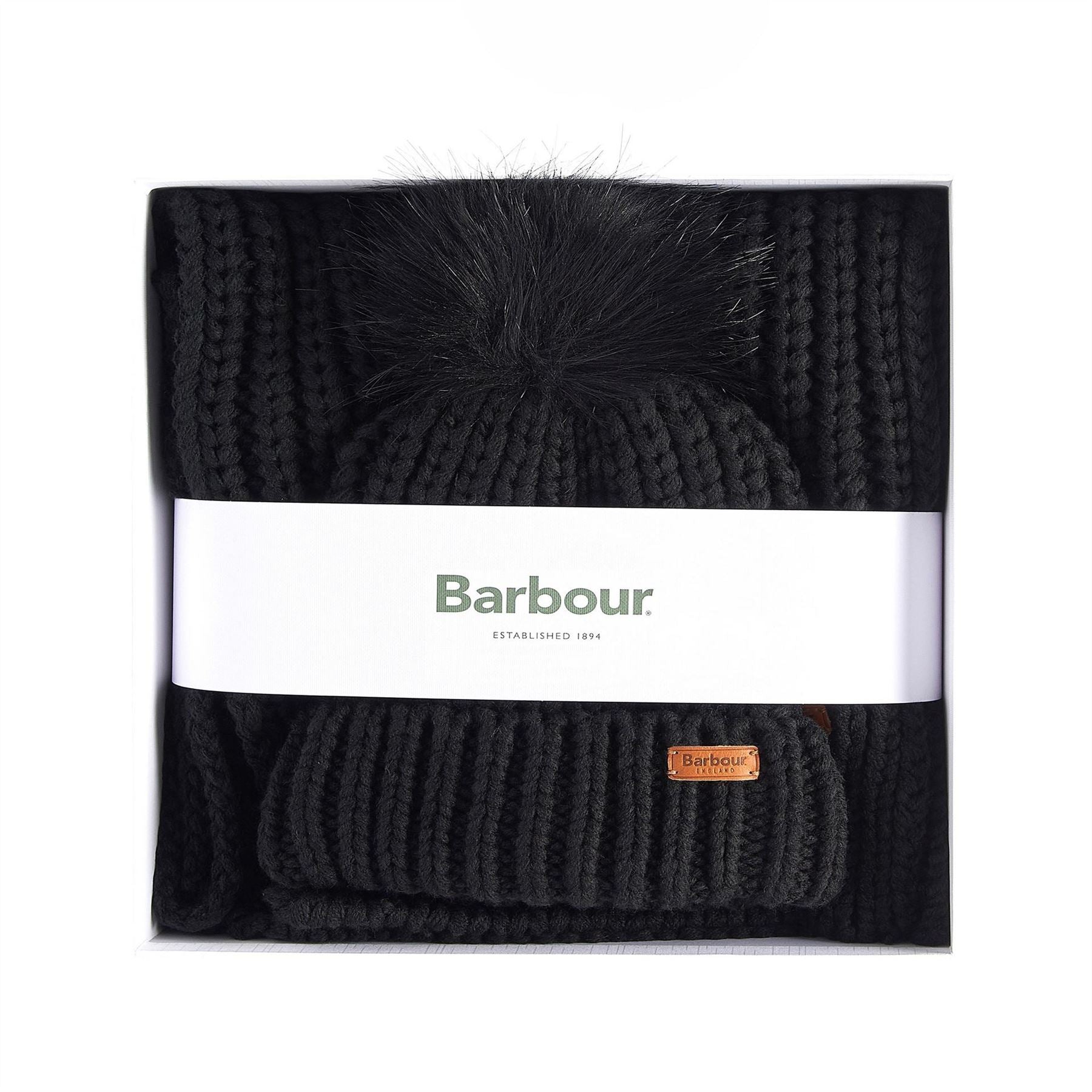 Barbour Beanie  And  Scarf Gift Set