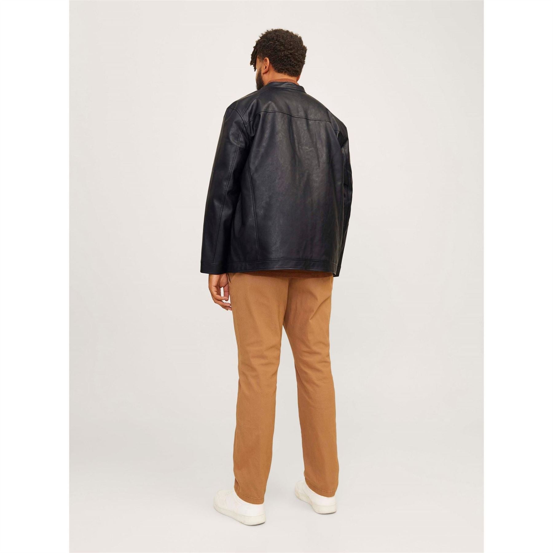 Jack and Jones Mens Pu Jacket Plus Size