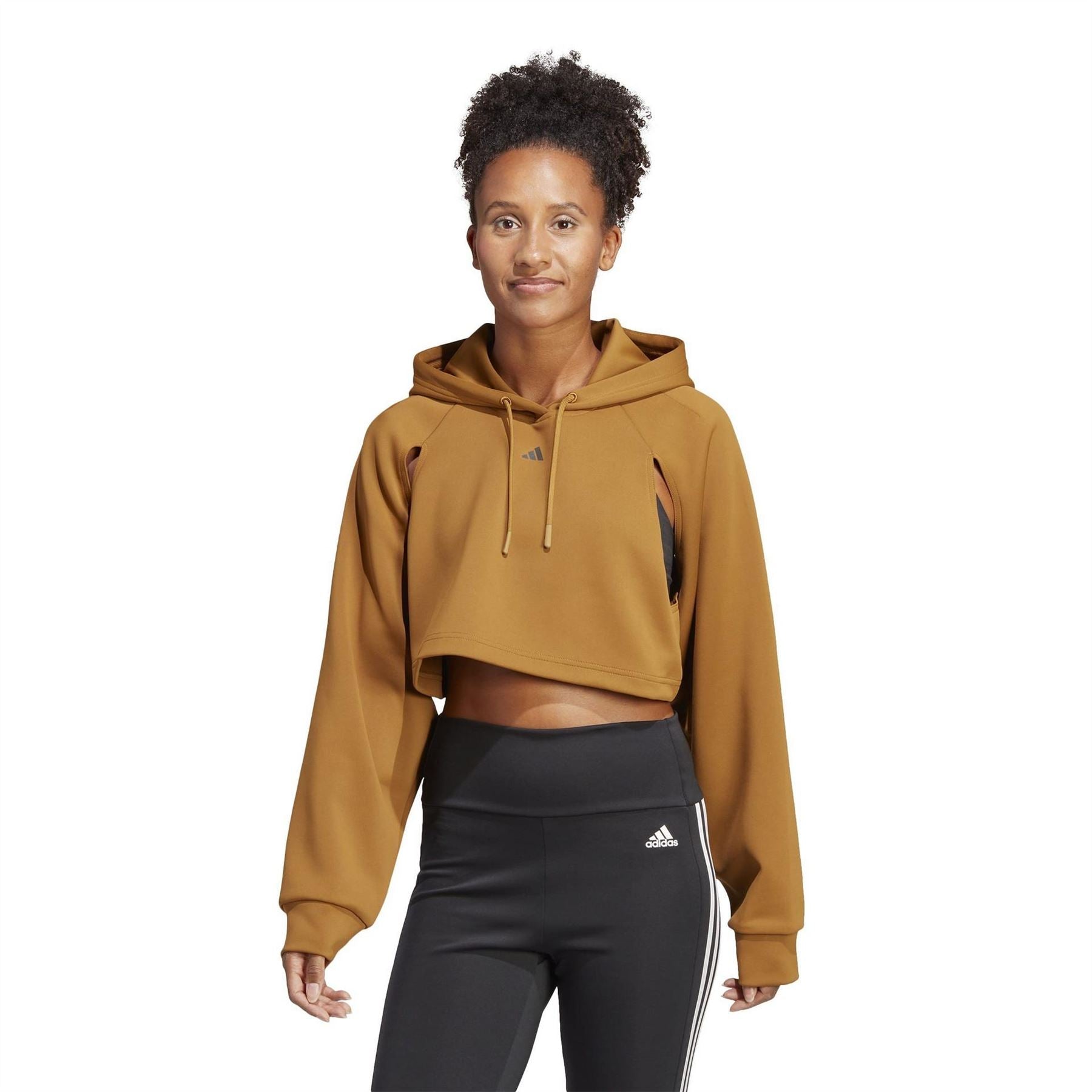 adidas Womens Hiit Cropped Hoodie