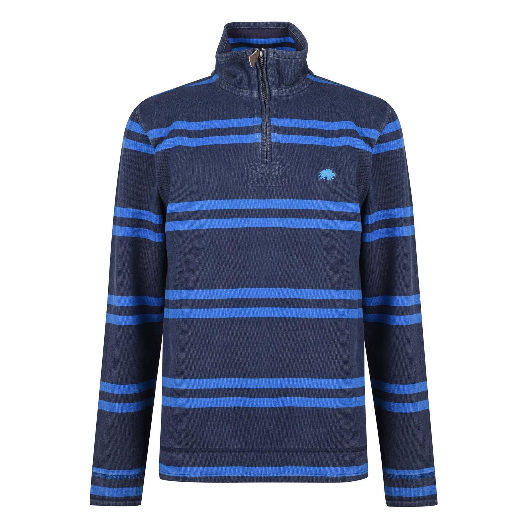 Raging Bull Stripe High Neck Relaxed Fit Sweatshirt